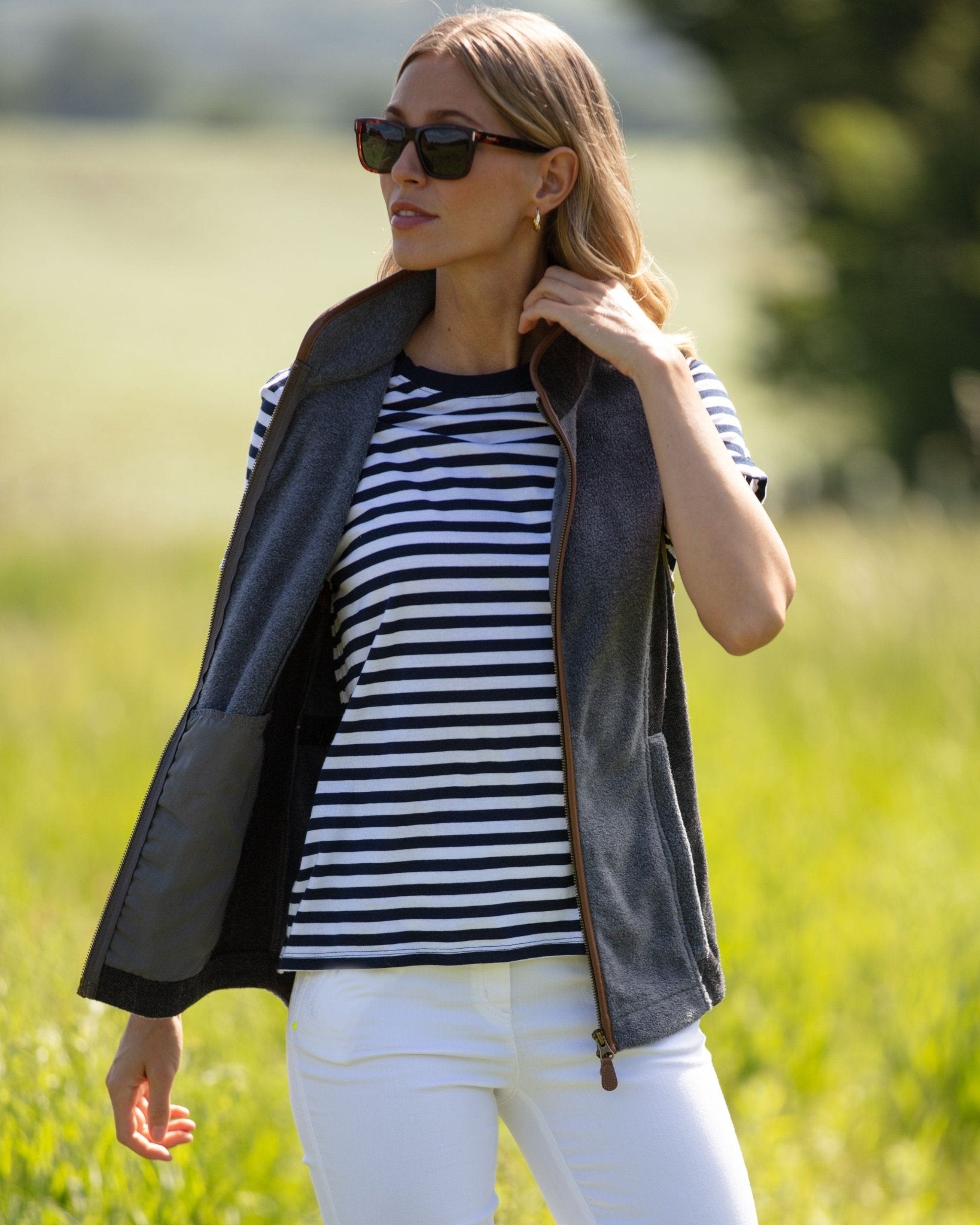 Gunner and Hound Fleeces & Quilted Gilets Gunner and Hound Women's Tweed Gilet Slate Grey