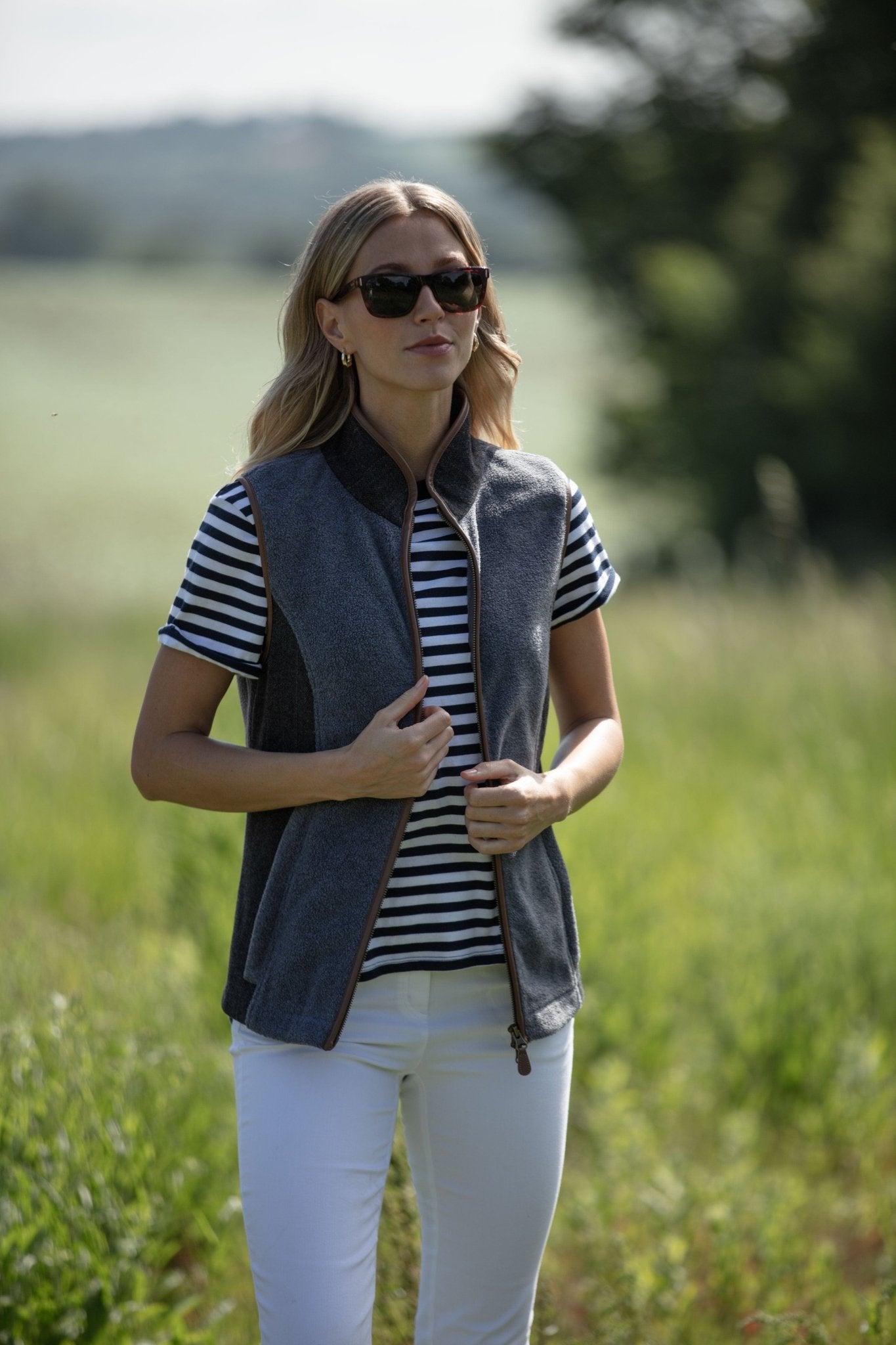 Gunner and Hound Fleeces & Quilted Gilets Gunner and Hound Women's Tweed Gilet Slate Grey