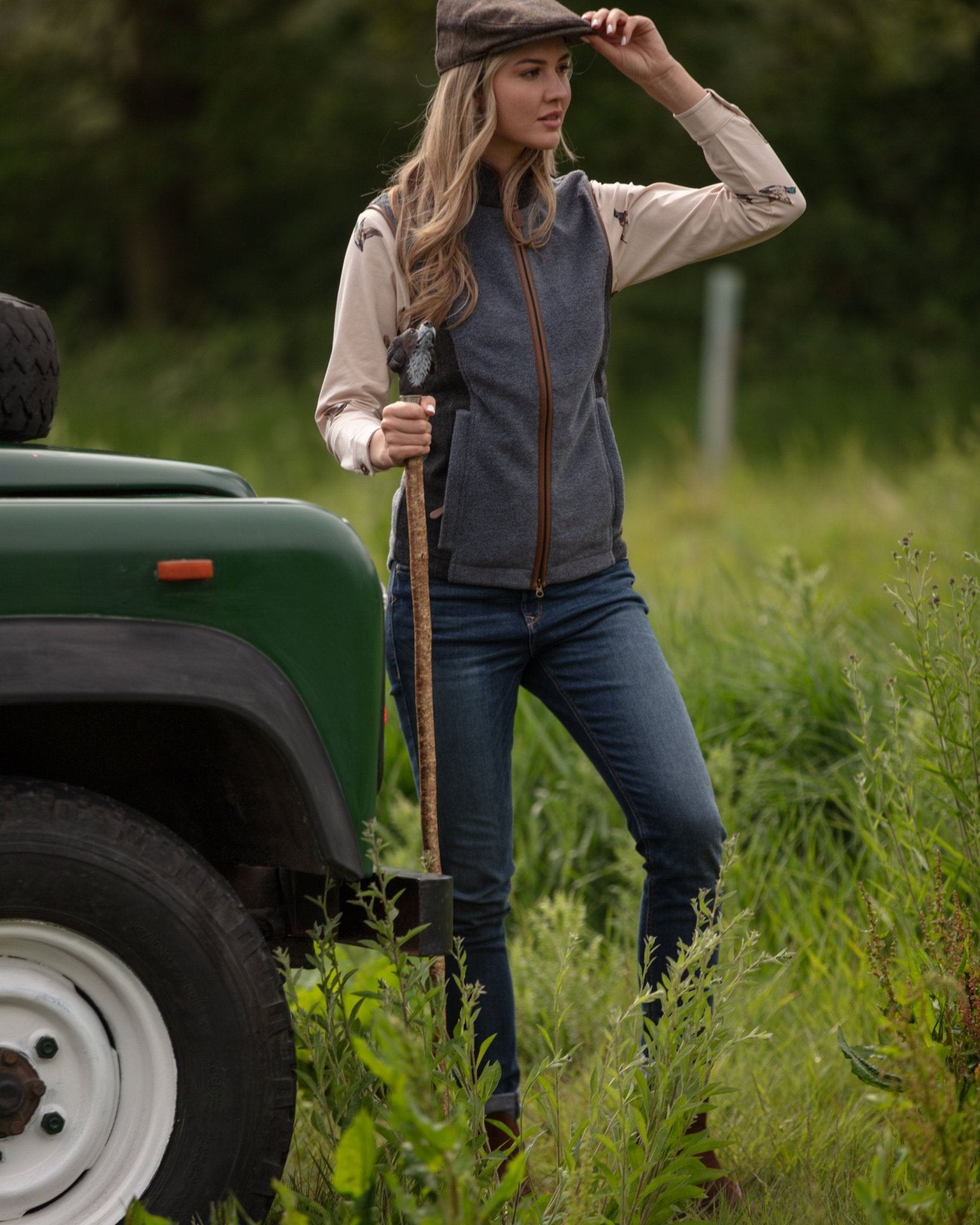Gunner and Hound Fleeces & Quilted Gilets Gunner and Hound Women's Tweed Gilet Slate Grey