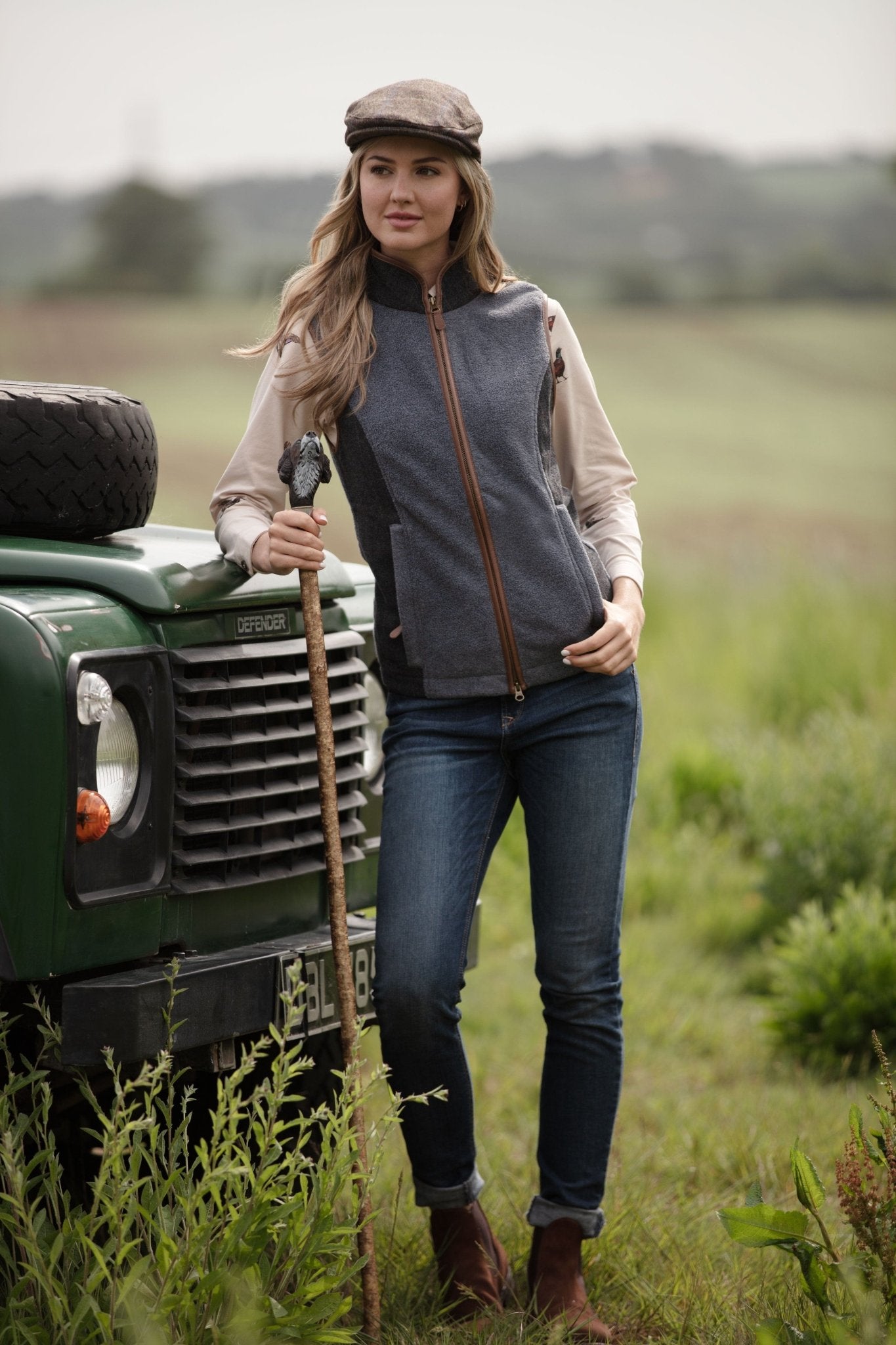 Gunner and Hound Fleeces & Quilted Gilets Gunner and Hound Women's Tweed Gilet Slate Grey