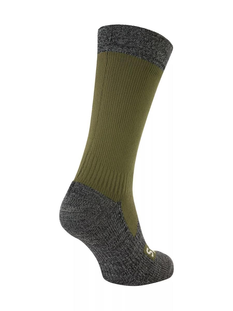 Sealskinz Gloves Sealskinz Raynham Waterproof All Weather Mid Length Sock Olive &amp; Grey