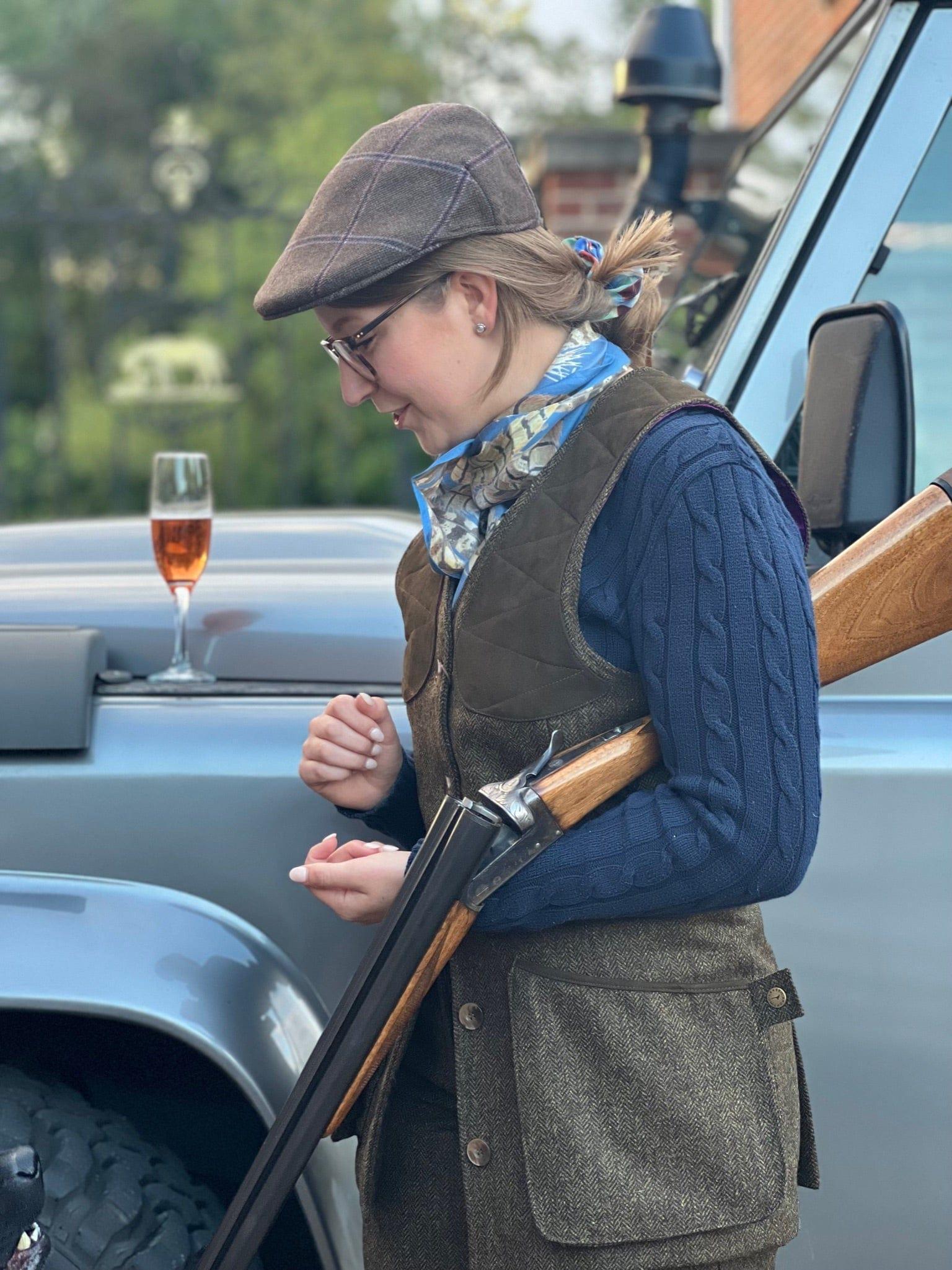 Tweed Flat Womens Flat Peak Hats Laksen Women's Pippa Tweed Flat