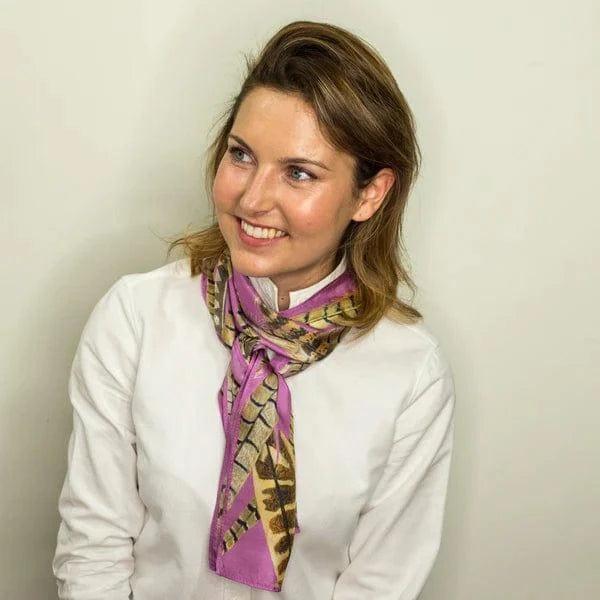 BHOID Scarves BHOID Feathers Skinny Sainfoin Pink Silk Scarf - 160x18cm