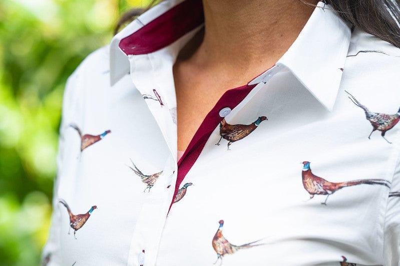 Baleno Shirts Baleno Laura White Pheasant Print Shirt