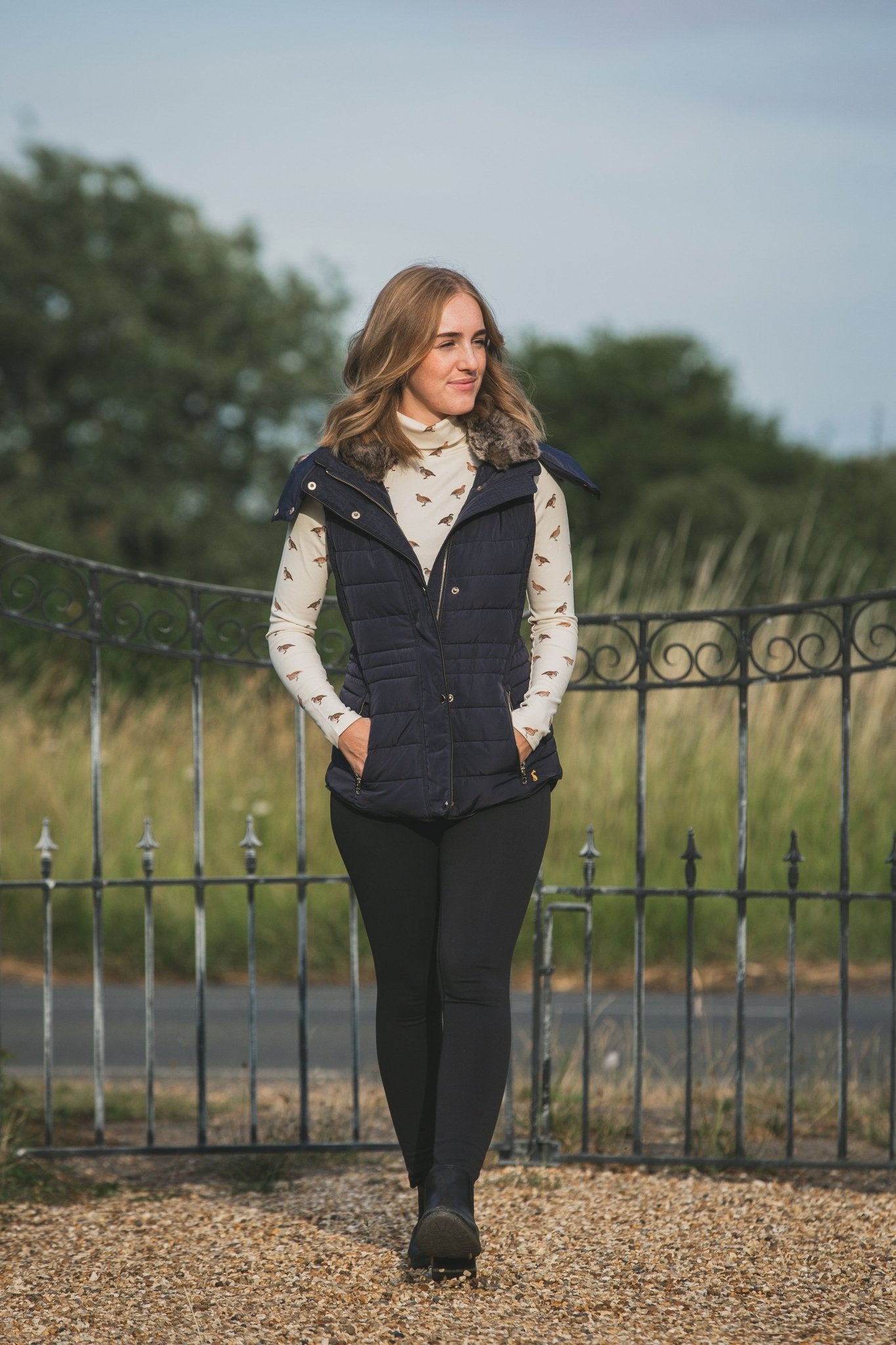 Ginger & Jardine Shirts Ginger & Jardine Cosy Roll Neck Partridge Art