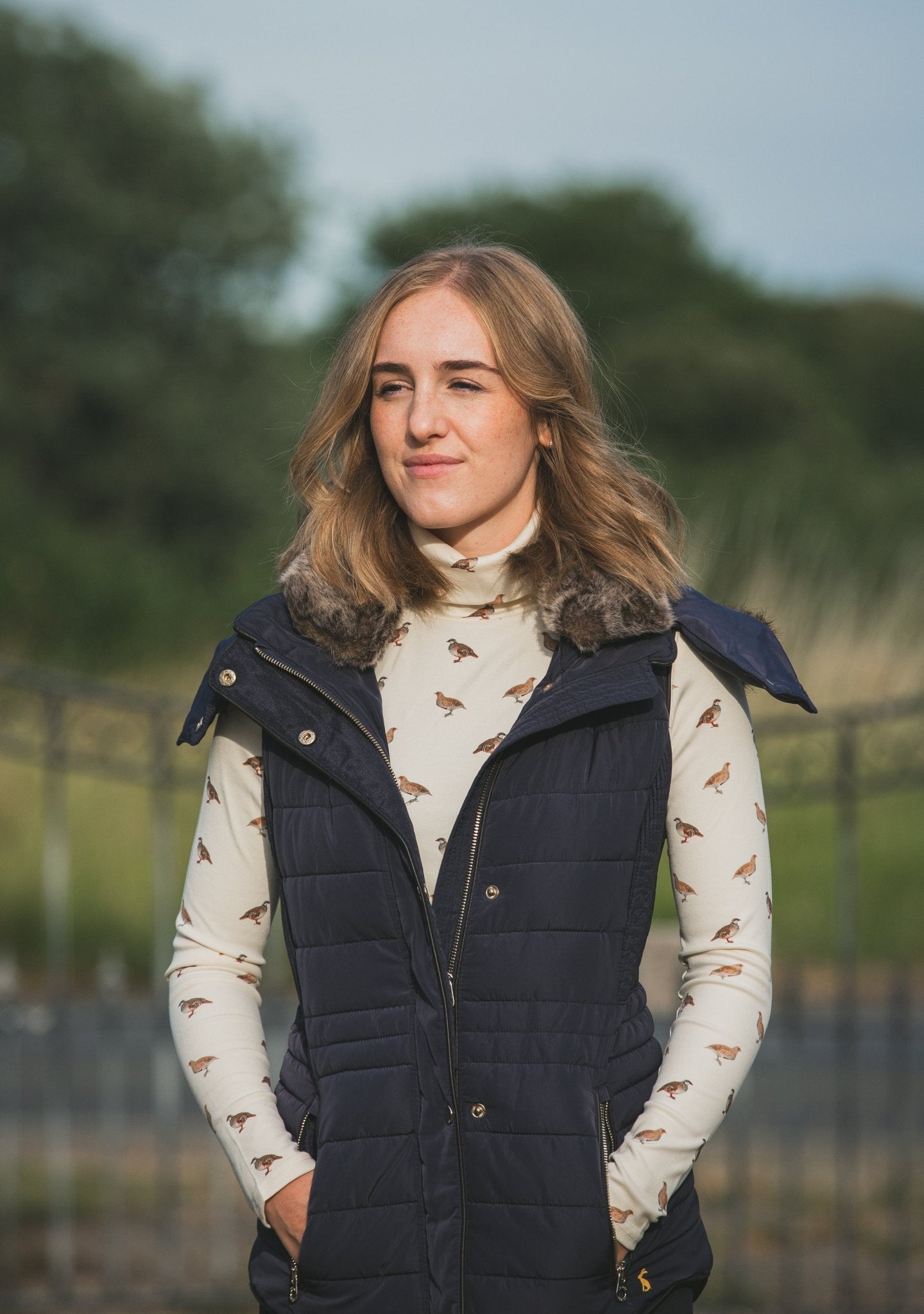 Ginger & Jardine Shirts Ginger & Jardine Cosy Roll Neck Partridge Art