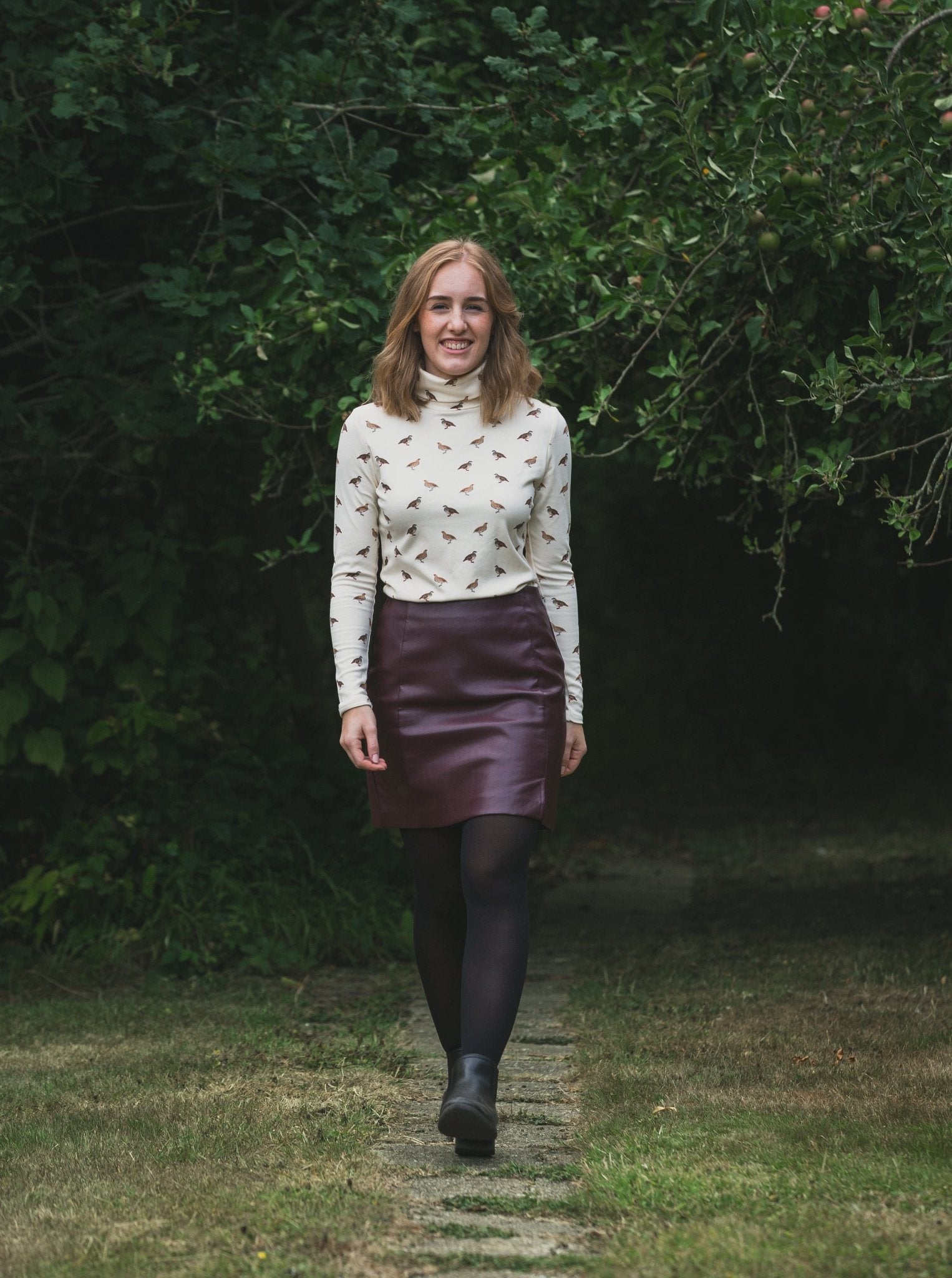 Ginger & Jardine Shirts Ginger & Jardine Cosy Roll Neck Partridge Art