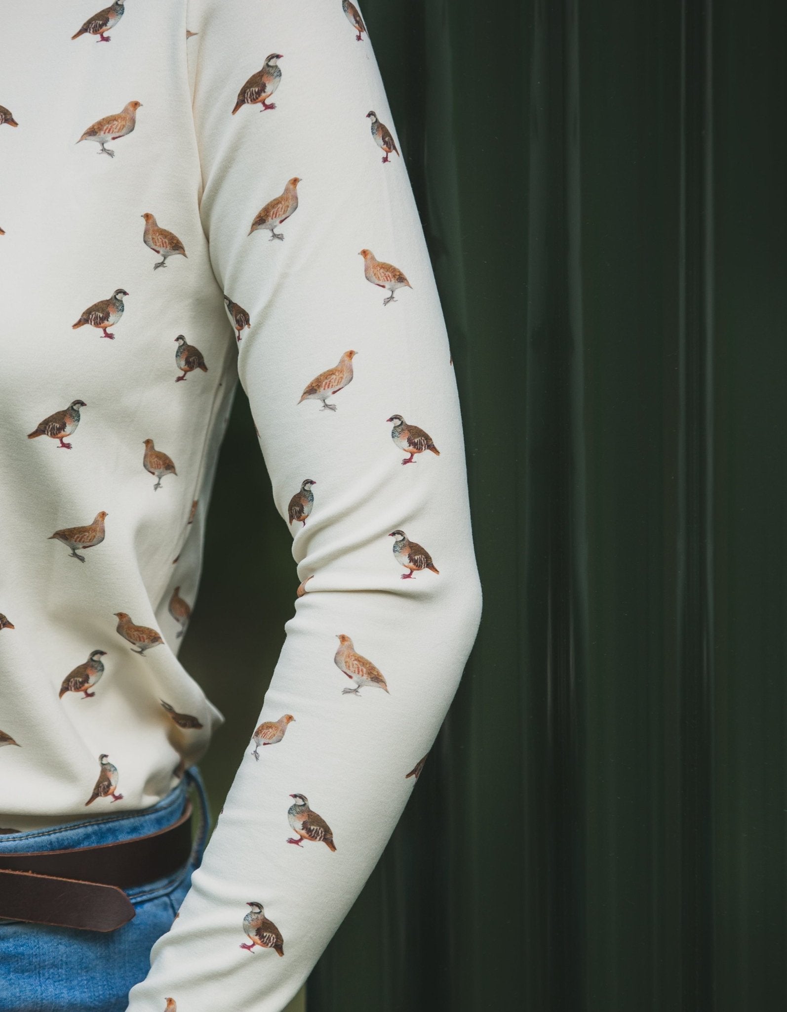 Ginger & Jardine Shirts Ginger & Jardine Cosy Roll Neck Partridge Art