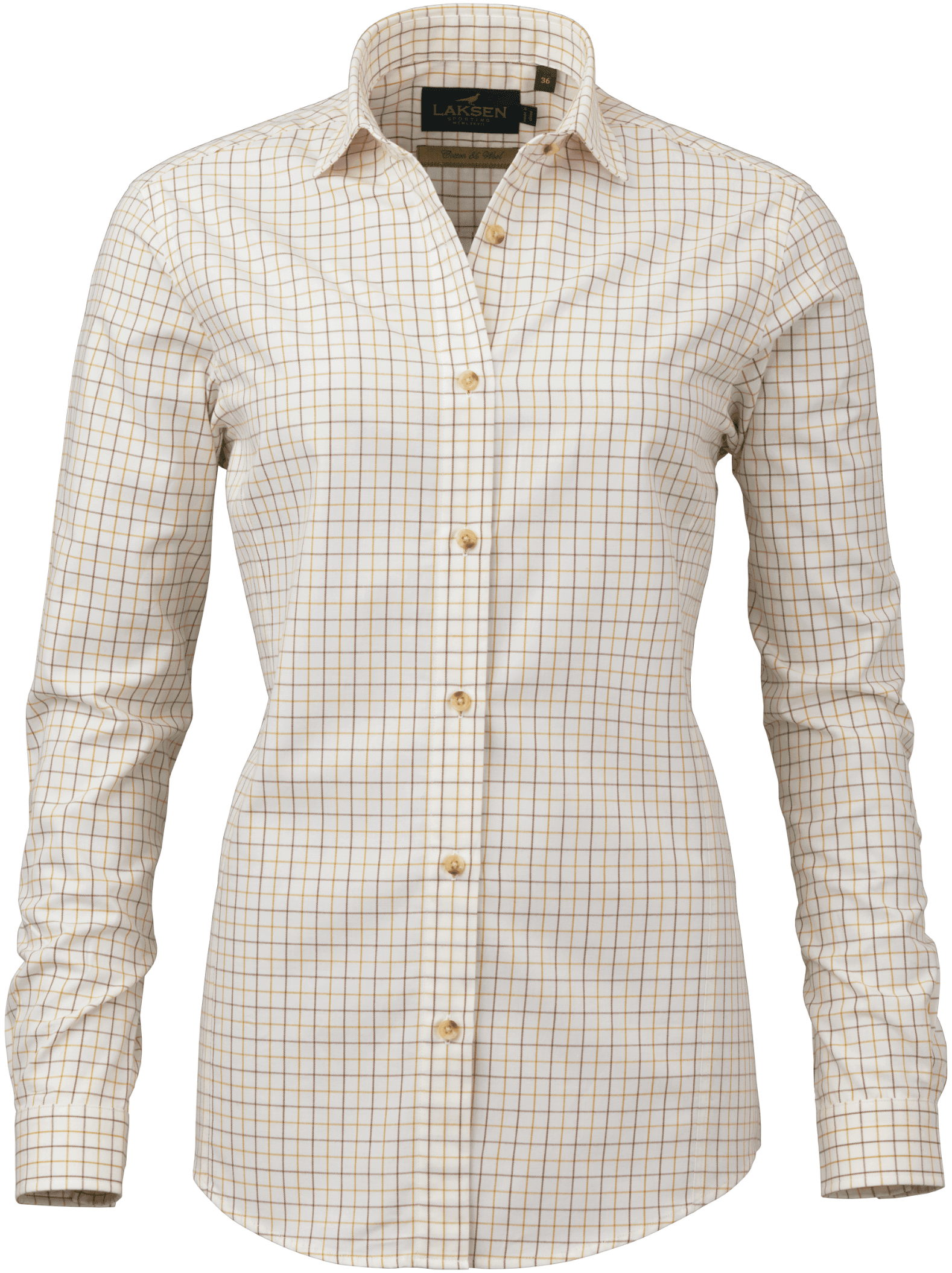 Laksen Shirts Laksen Em Cotton Wool Hunting Shirt Brownie & Mustard