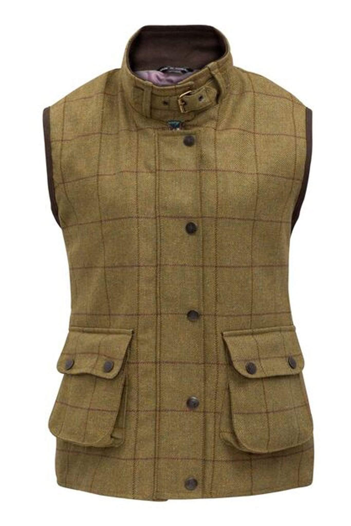Alan Paine Fleeces & Quilted Gilets Alan Paine Rutland Tweed Ladies Waistcoat Lichen