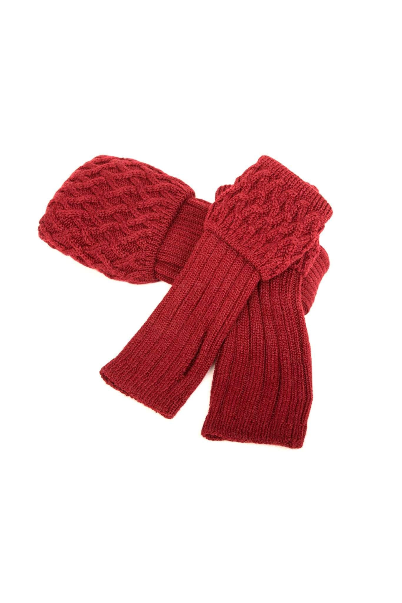 House of Cheviot Gloves House of Cheviot Ladies Wrist Warmers Burgundy