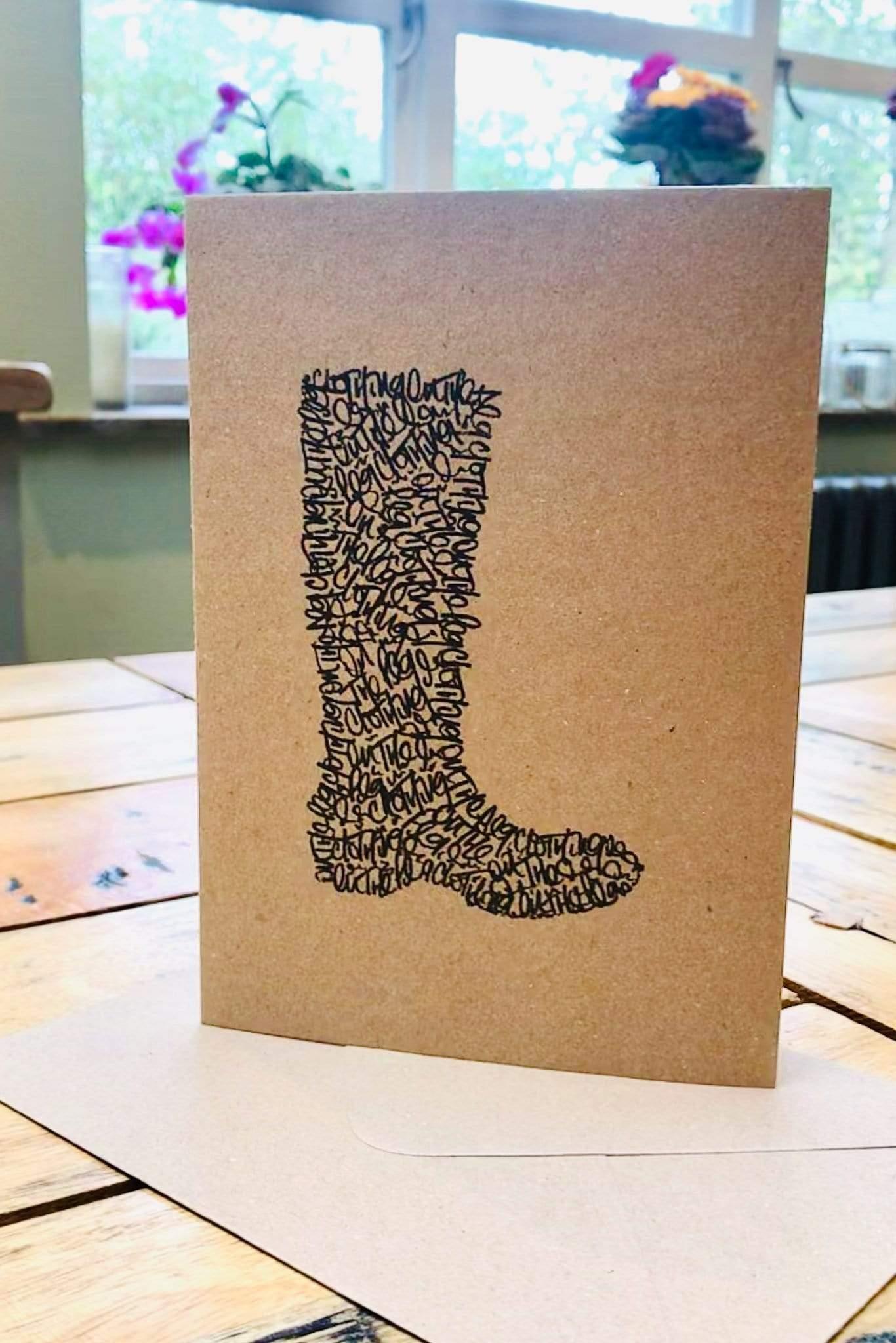 3-D Cards Home Wellington Boot Cards