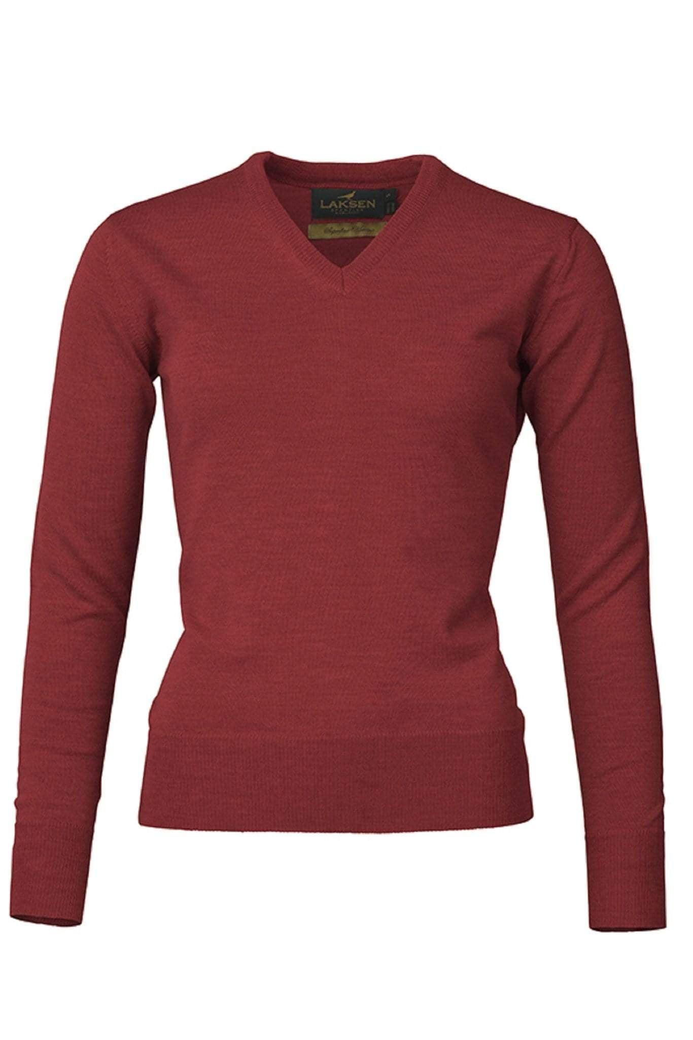 Laksen Knitwear Laksen Carnaby V-Neck Merino Jumper Grape
