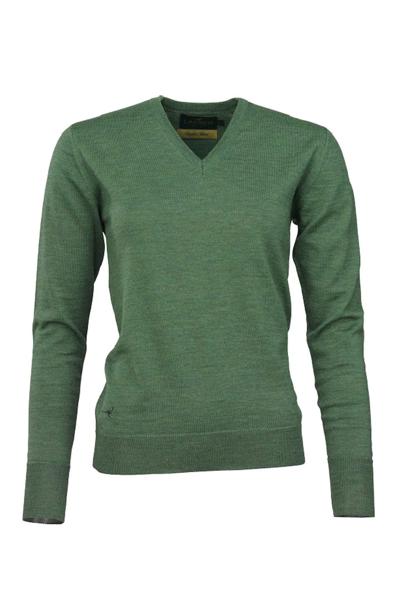 Laksen Knitwear Laksen Essex V-Neck Merino Jumper Ivy (Green)