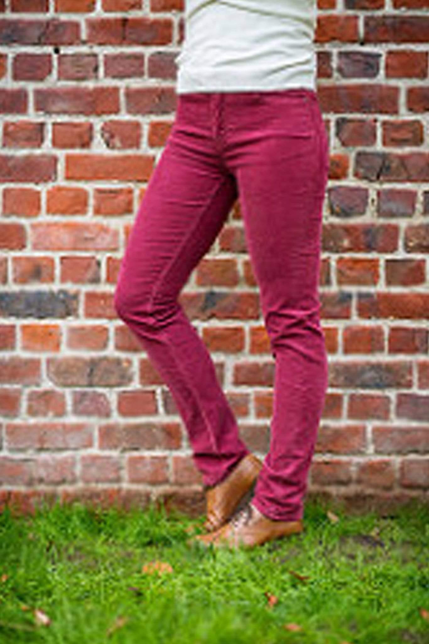 Baleno Trousers Baleno Valerie Corduroy Trousers Raspberry
