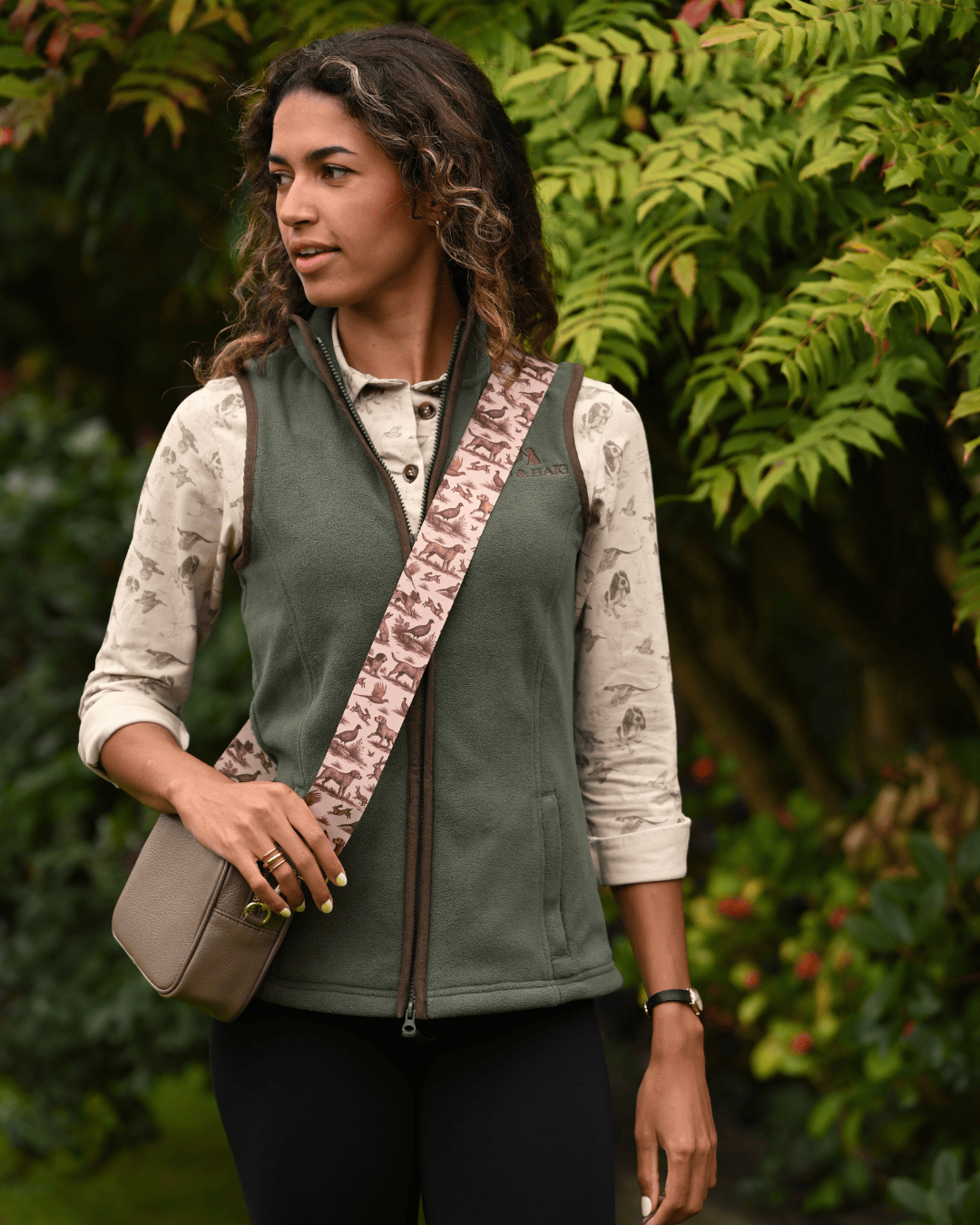 Bishops and Haig Bag strap Bishops and Haig Pheasant and Dogs Bag Strap in Brown