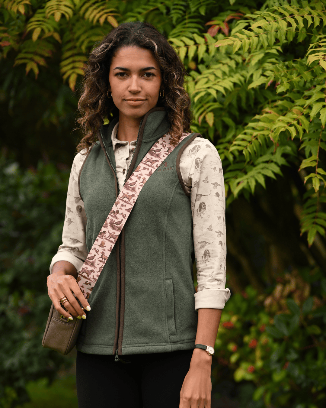 Bishops and Haig Bag strap Bishops and Haig Pheasant and Dogs Bag Strap in Brown