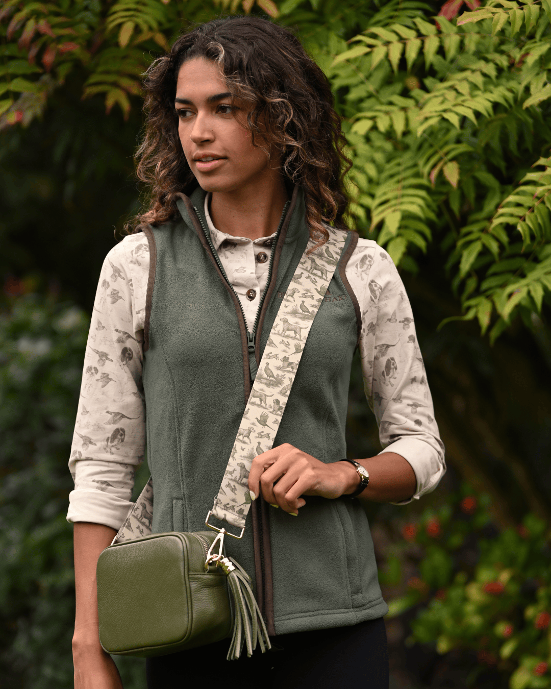 Bishops and Haig Bag strap Bishops and Haig Pheasant and Dogs Bag Strap in Green