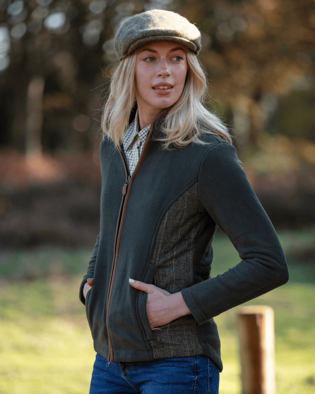 Gunner and Hound Fleeces & Quilted Gilets Gunner and Hound Women's Tweed Fleece Forest Green