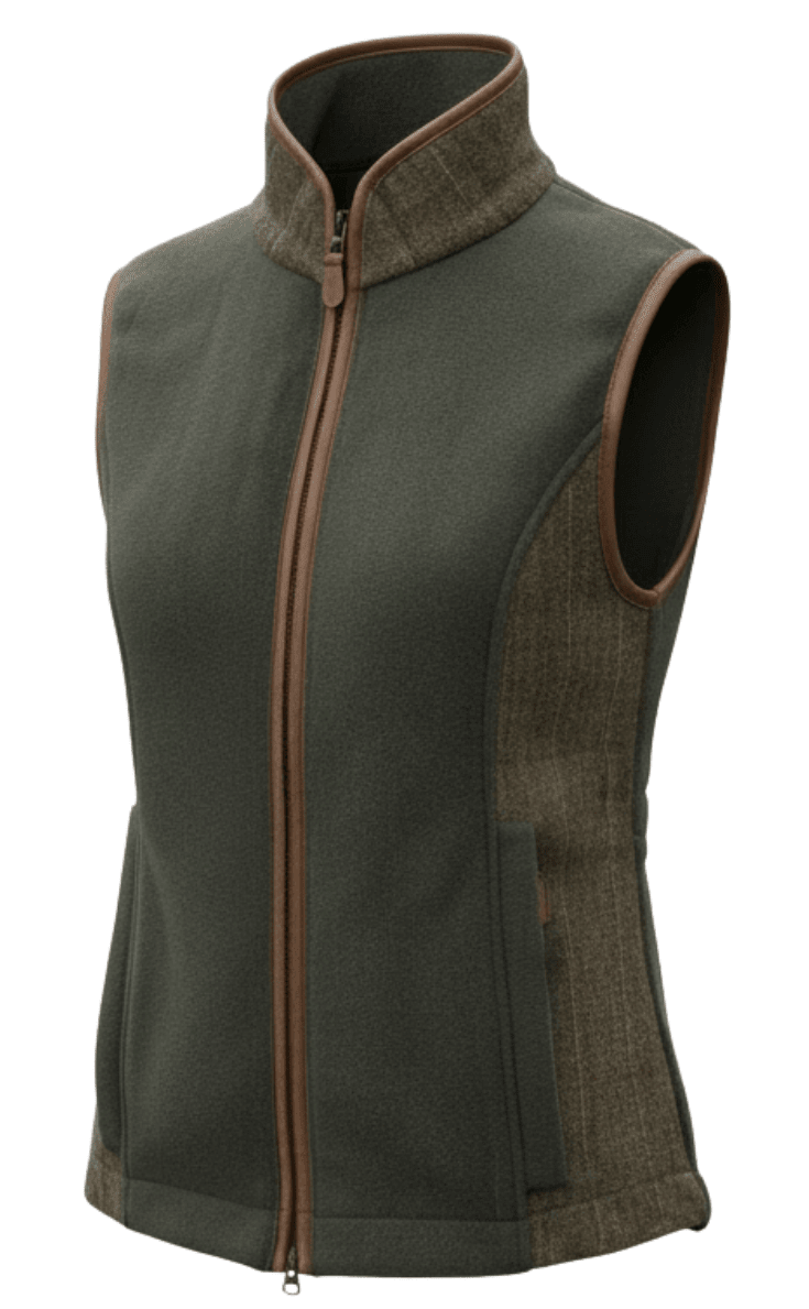 Gunner and Hound Fleeces & Quilted Gilets Gunner and Hound Women's Tweed Gilet Forest Green