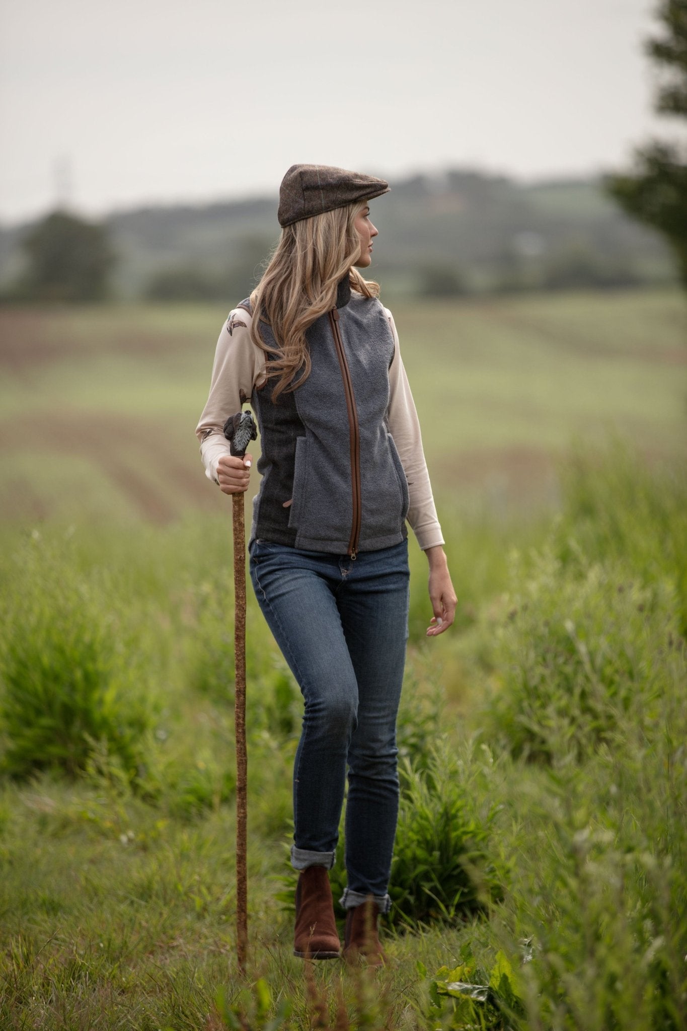 Gunner and Hound Fleeces & Quilted Gilets Gunner and Hound Women's Tweed Gilet Slate Grey