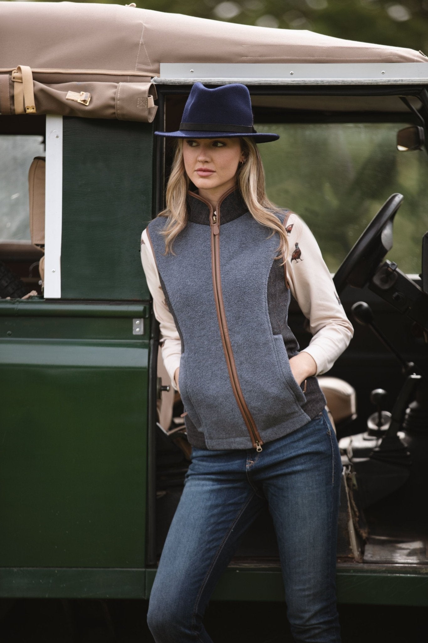 Gunner and Hound Fleeces & Quilted Gilets Gunner and Hound Women's Tweed Gilet Slate Grey