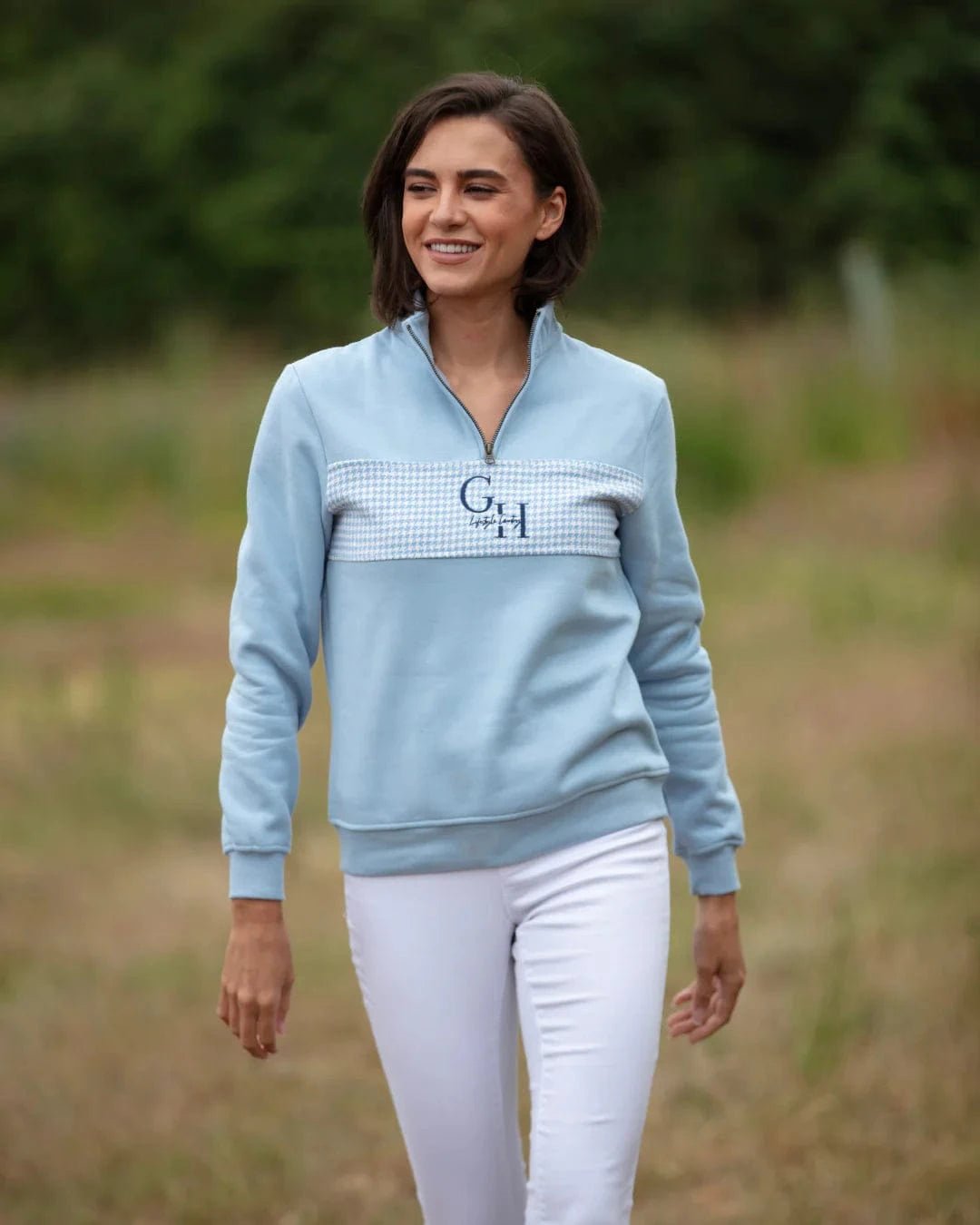 Gunner and Hound Knitwear Gunner and Hound Women's Quarter Zip Baby Blue