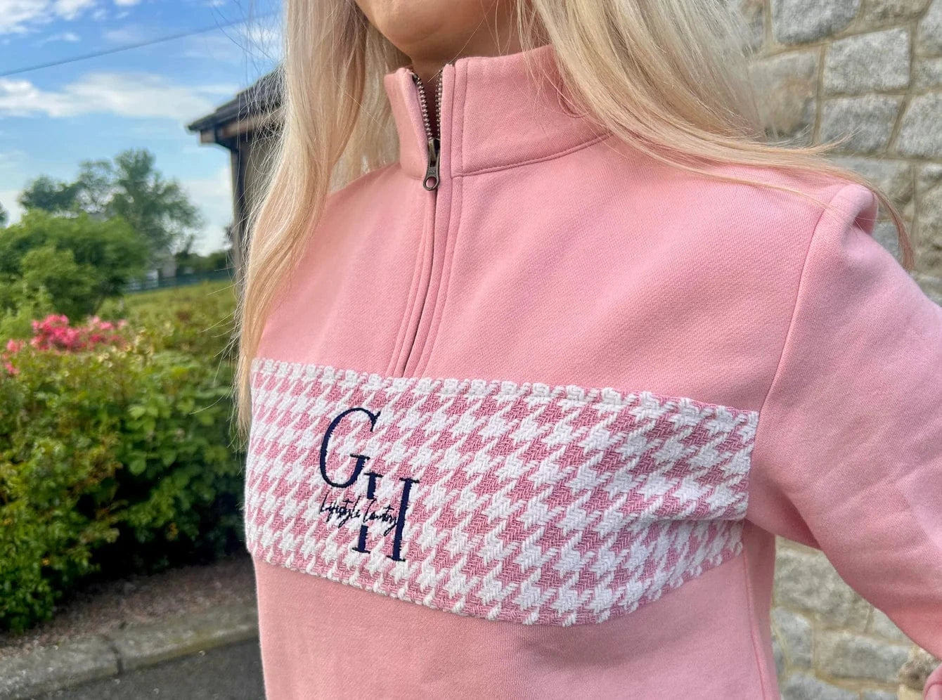 Gunner and Hound Knitwear Gunner and Hound Women's Quarter Zip Baby Pink