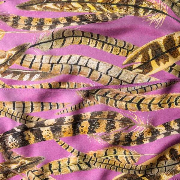 BHOID Scarves BHOID Feathers Skinny Sainfoin Pink Silk Scarf - 160x18cm