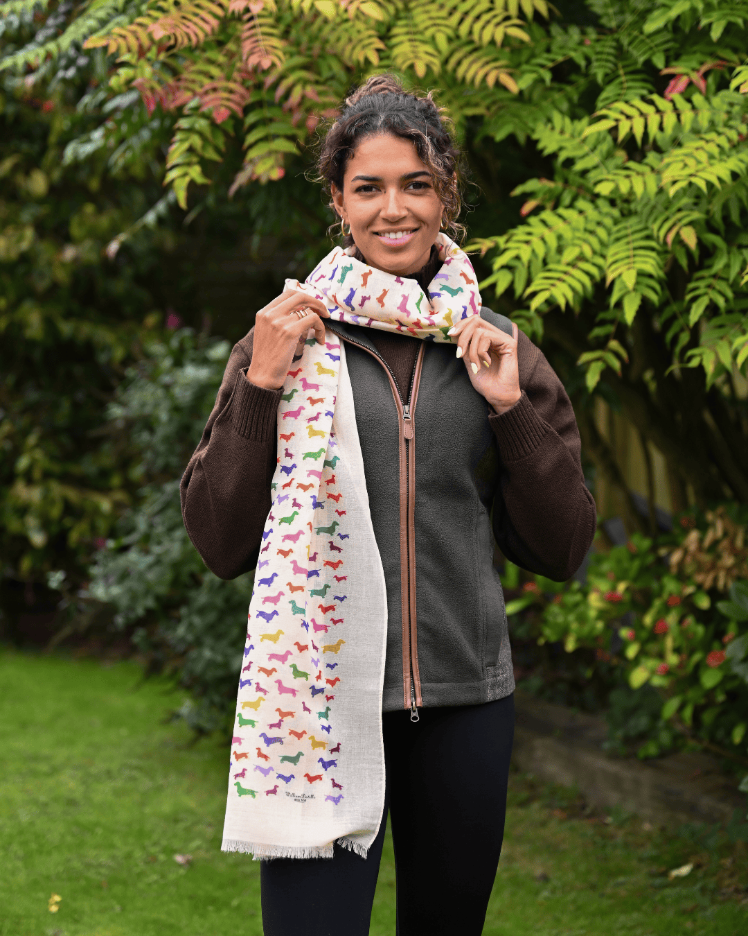 Bishops and Haig Scarves Bishops and Haig Dachshund Artwork Scarf