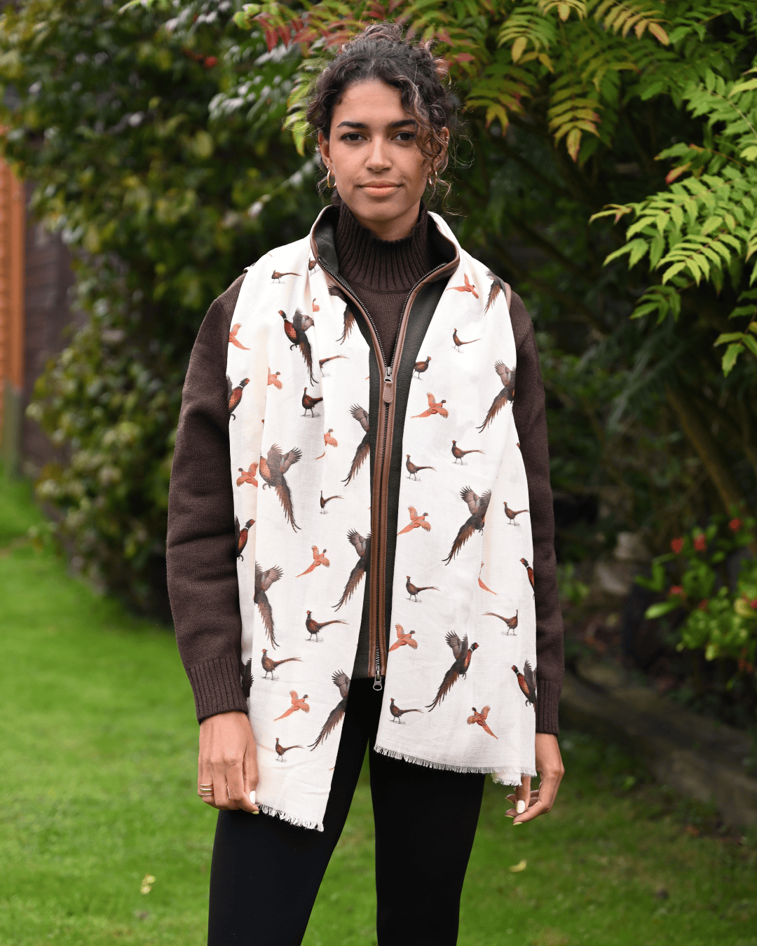 Bishops and Haig Scarves Bishops and Haig Pheasant Artwork Scarf