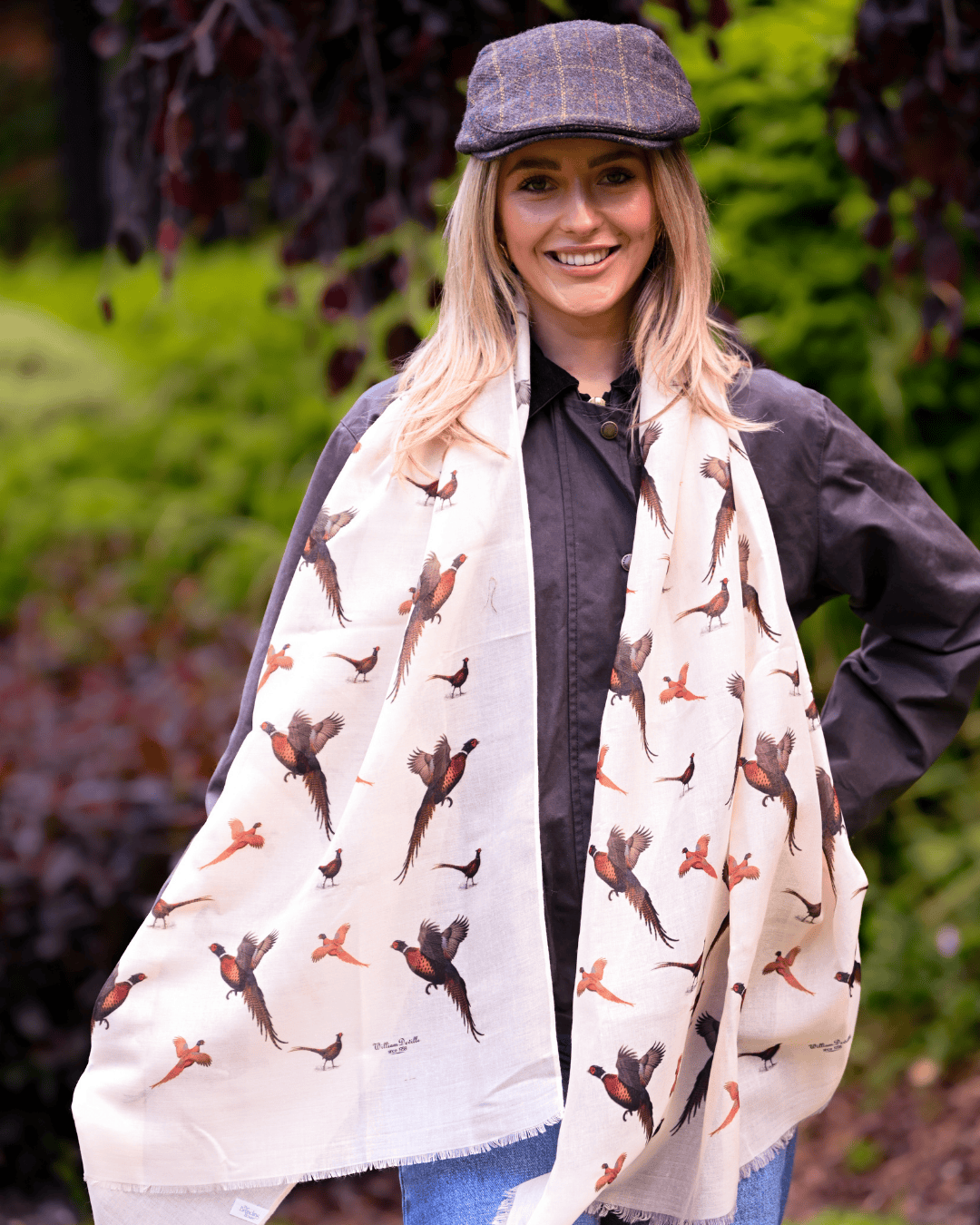 Bishops and Haig Scarves Bishops and Haig Pheasant Artwork Scarf