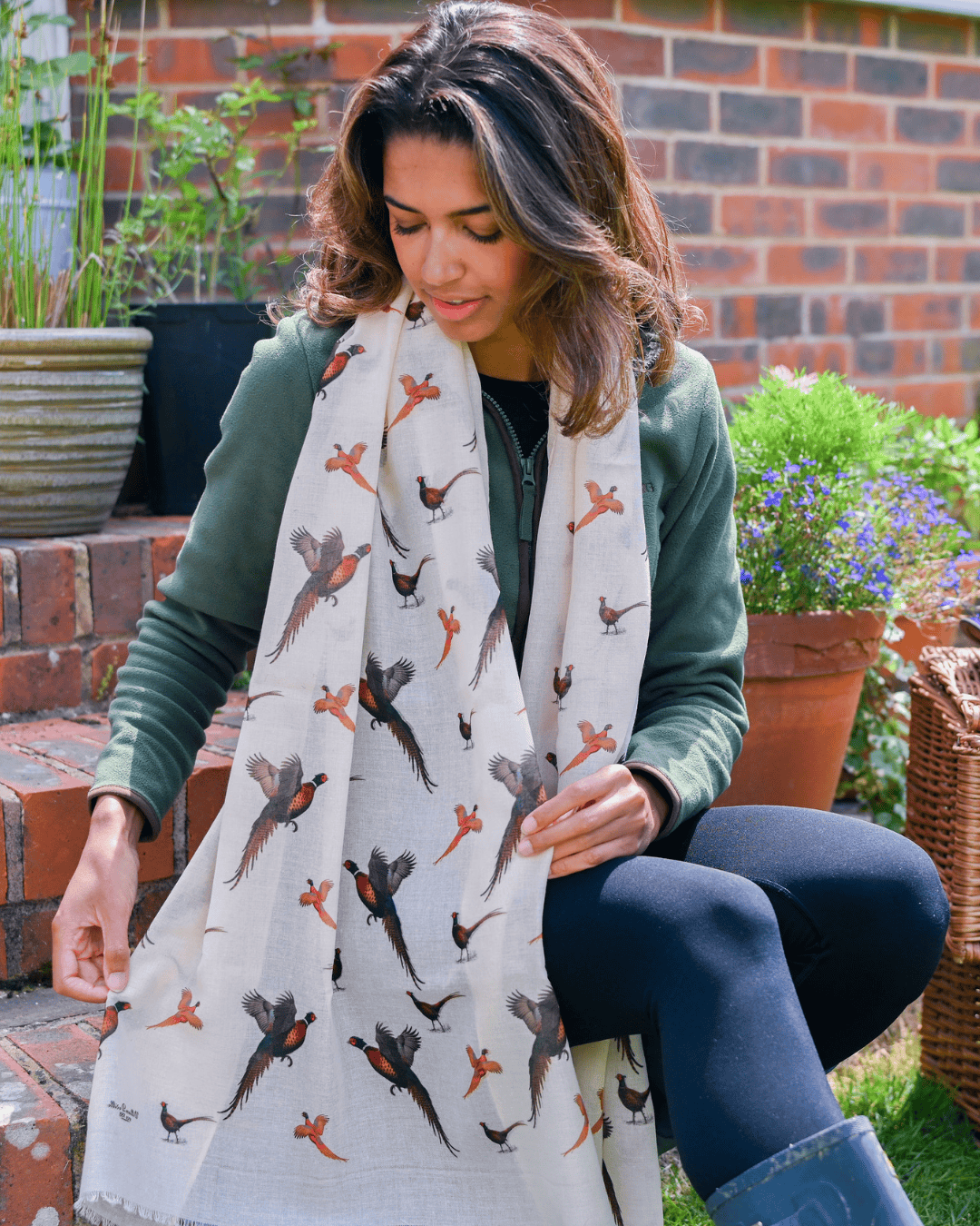 Bishops and Haig Scarves Bishops and Haig Pheasant Artwork Scarf