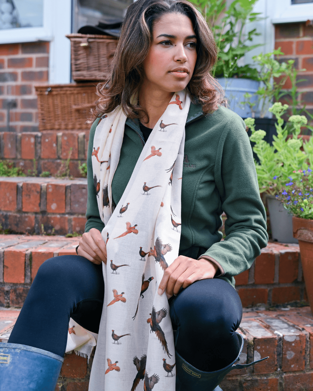 Bishops and Haig Scarves Bishops and Haig Pheasant Artwork Scarf