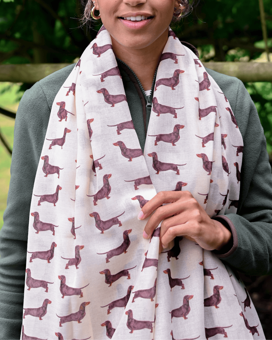 Bishops and Haig Scarves Bishops and Haig Smooth Hair Dachshund Artwork Scarf