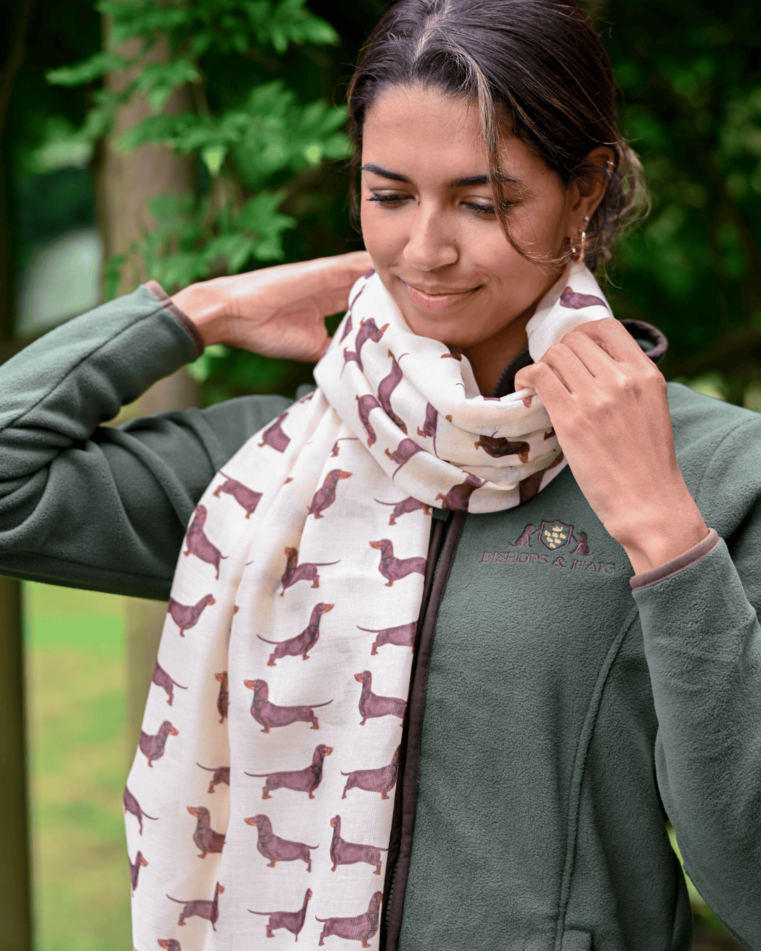 Bishops and Haig Scarves Bishops and Haig Smooth Hair Dachshund Artwork Scarf