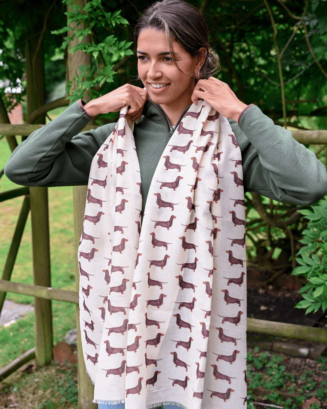 Bishops and Haig Scarves Bishops and Haig Smooth Hair Dachshund Artwork Scarf