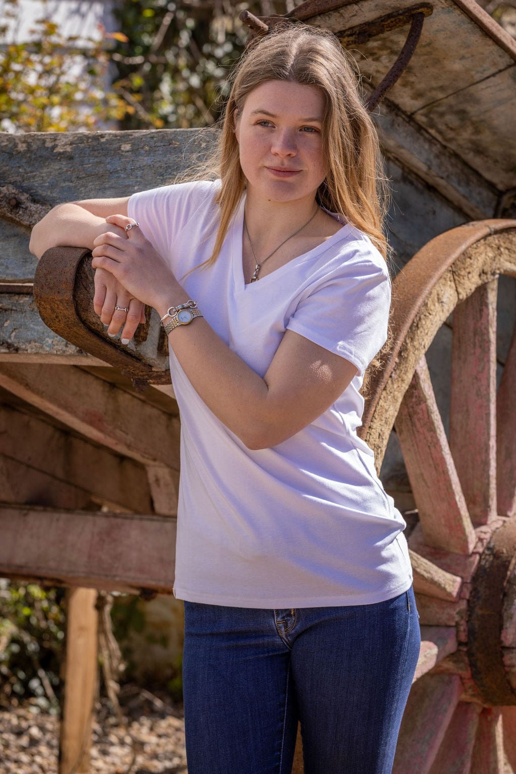 Ginger & Jardine Shirts Ginger & Jardine Bamboo Short Sleeve Tee White