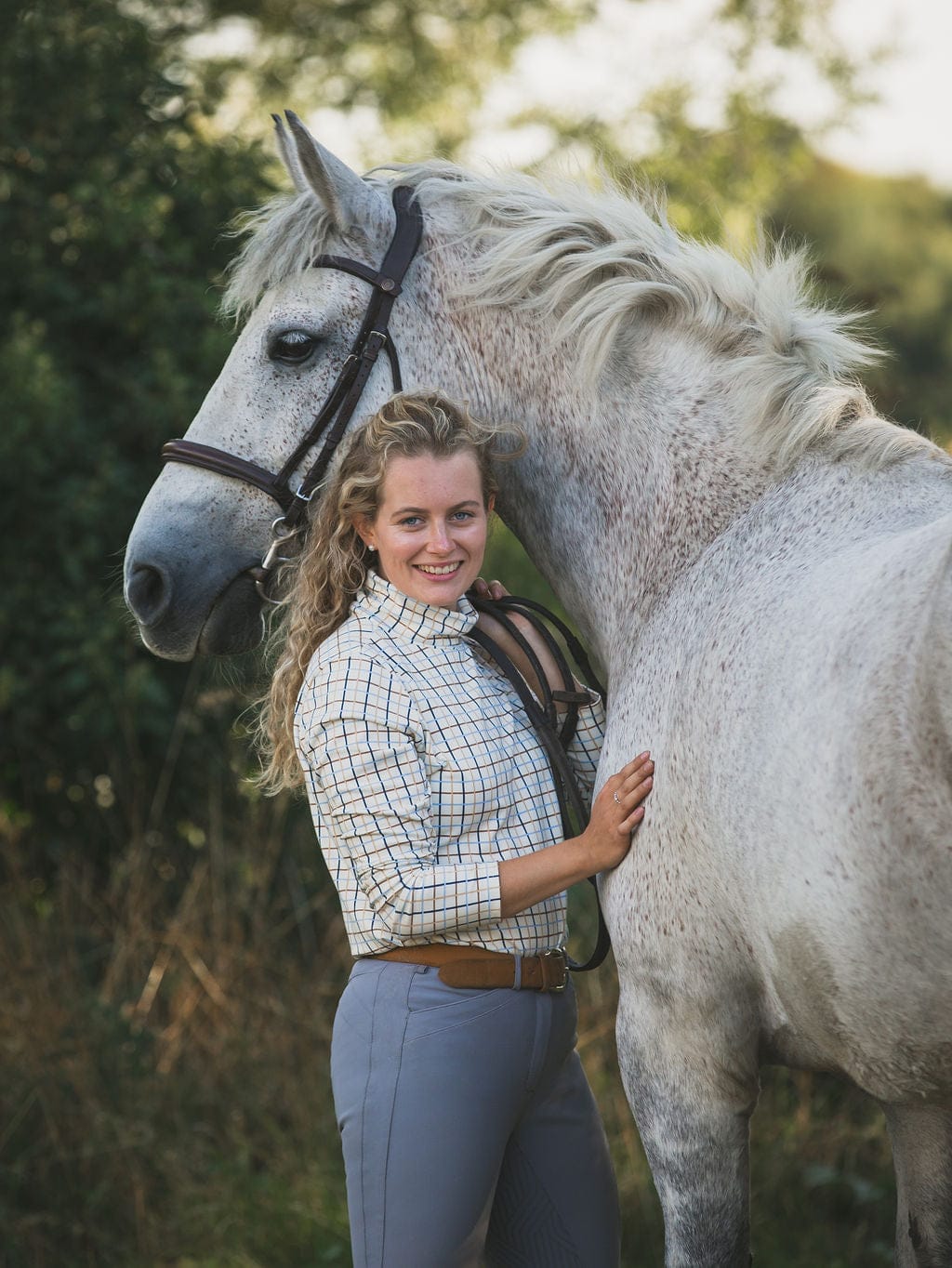 Ginger & Jardine Shirts Ginger & Jardine Cosy Roll Blue & Tan Check
