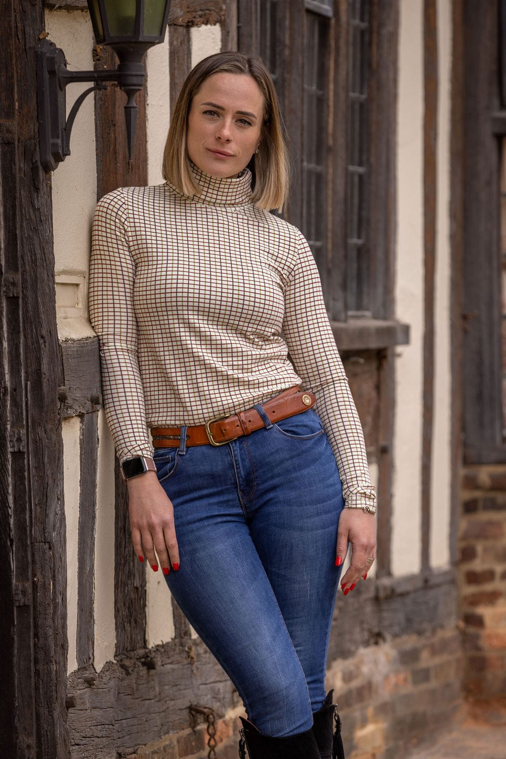 Ginger & Jardine Shirts Ginger & Jardine Cosy Roll Green & Claret Check