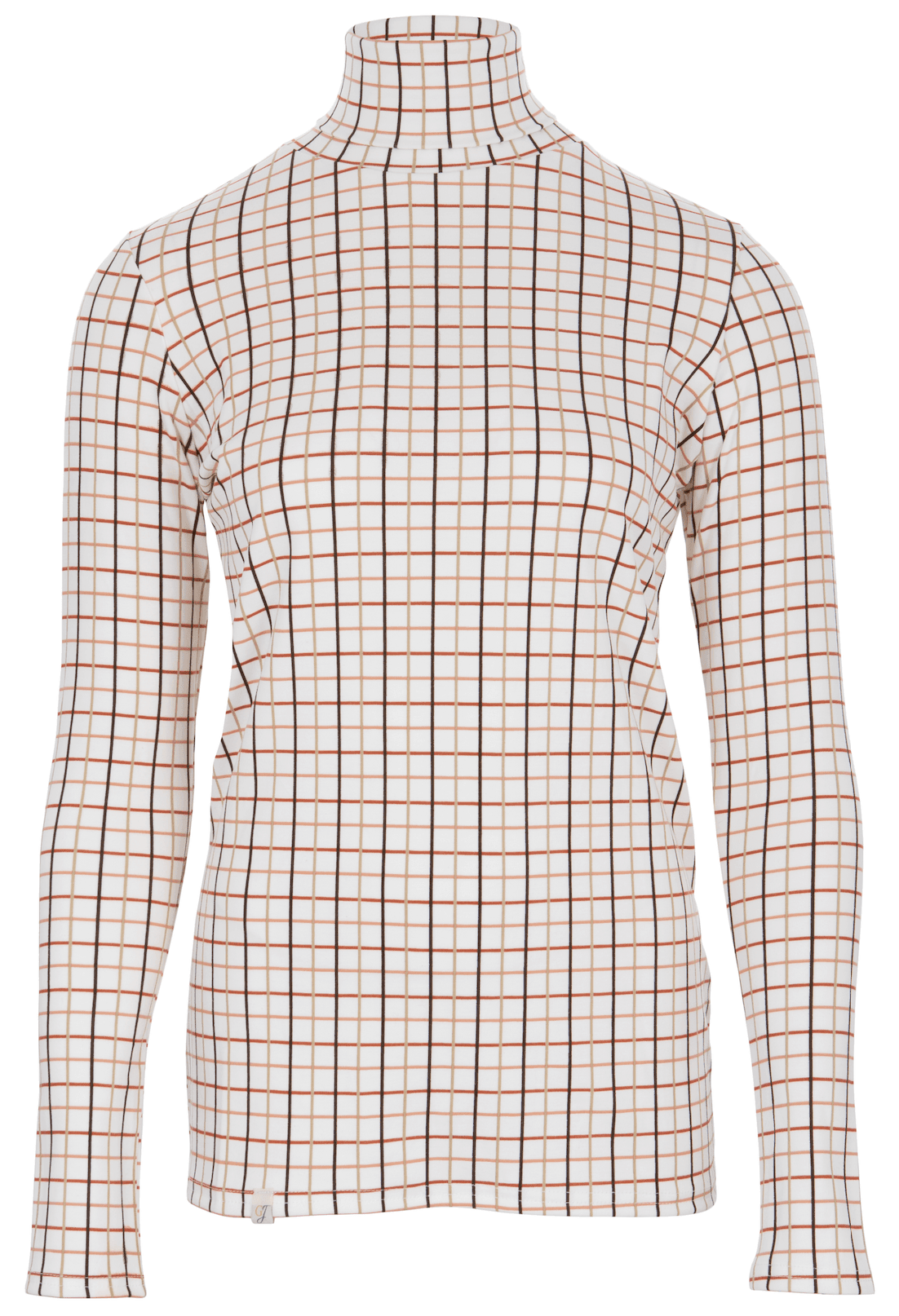 Ginger & Jardine Shirts Ginger & Jardine Cosy Roll Neck Apricot Check