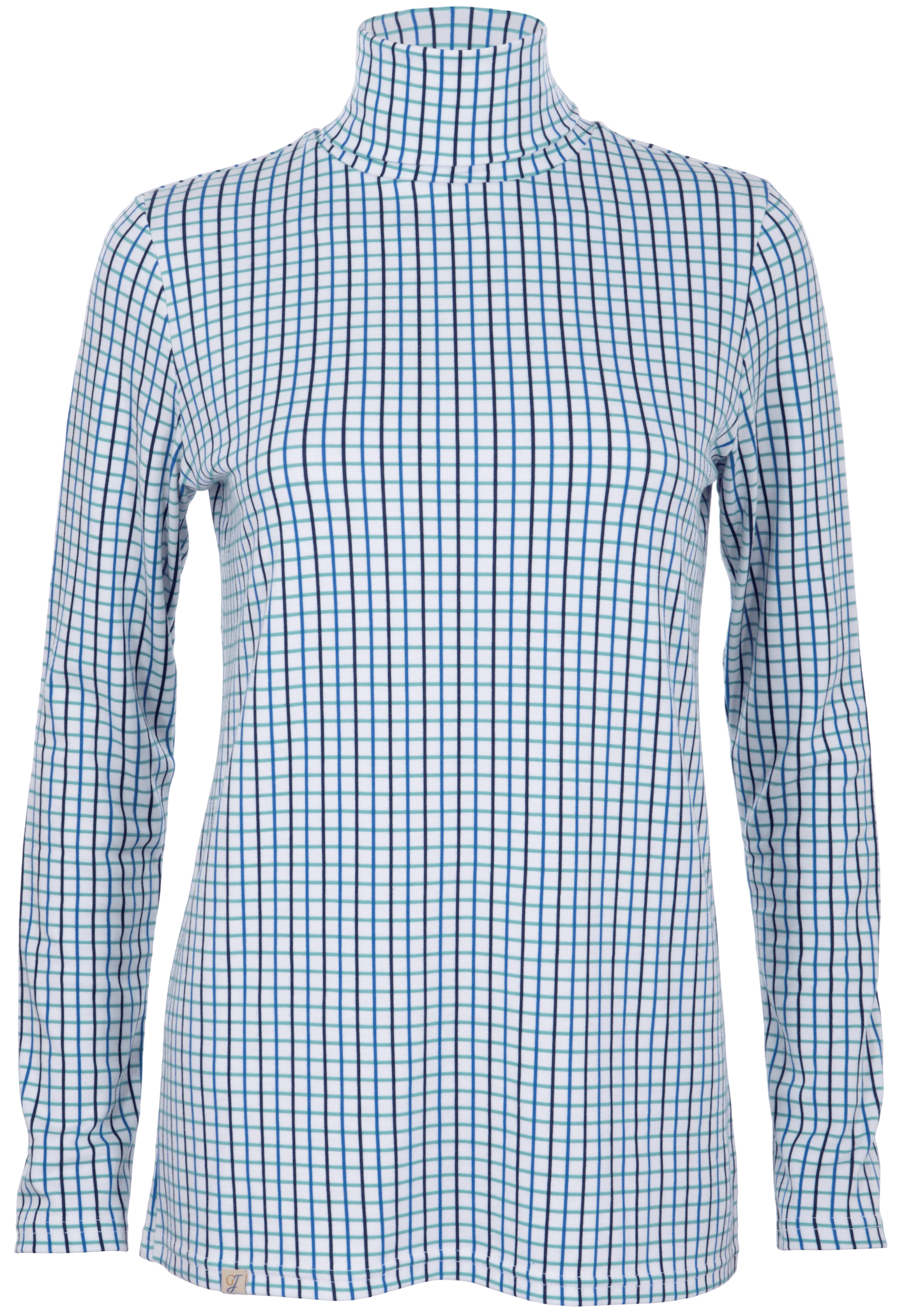 Ginger &amp; Jardine Shirts Ginger &amp; Jardine Cosy Roll Neck Blue &amp; Turquoise Check
