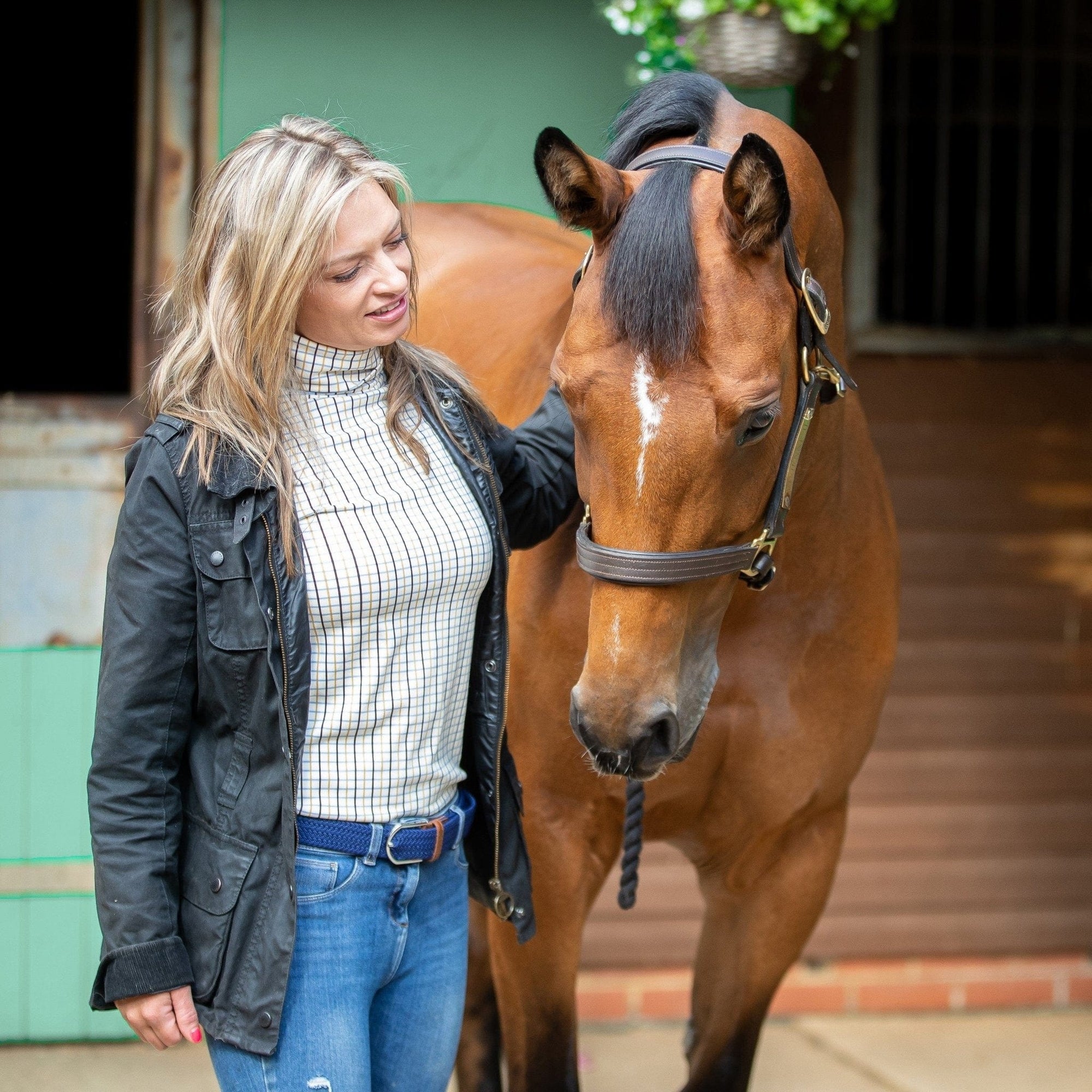 Ginger & Jardine Shirts Ginger & Jardine Cosy Roll Neck Mustard Check