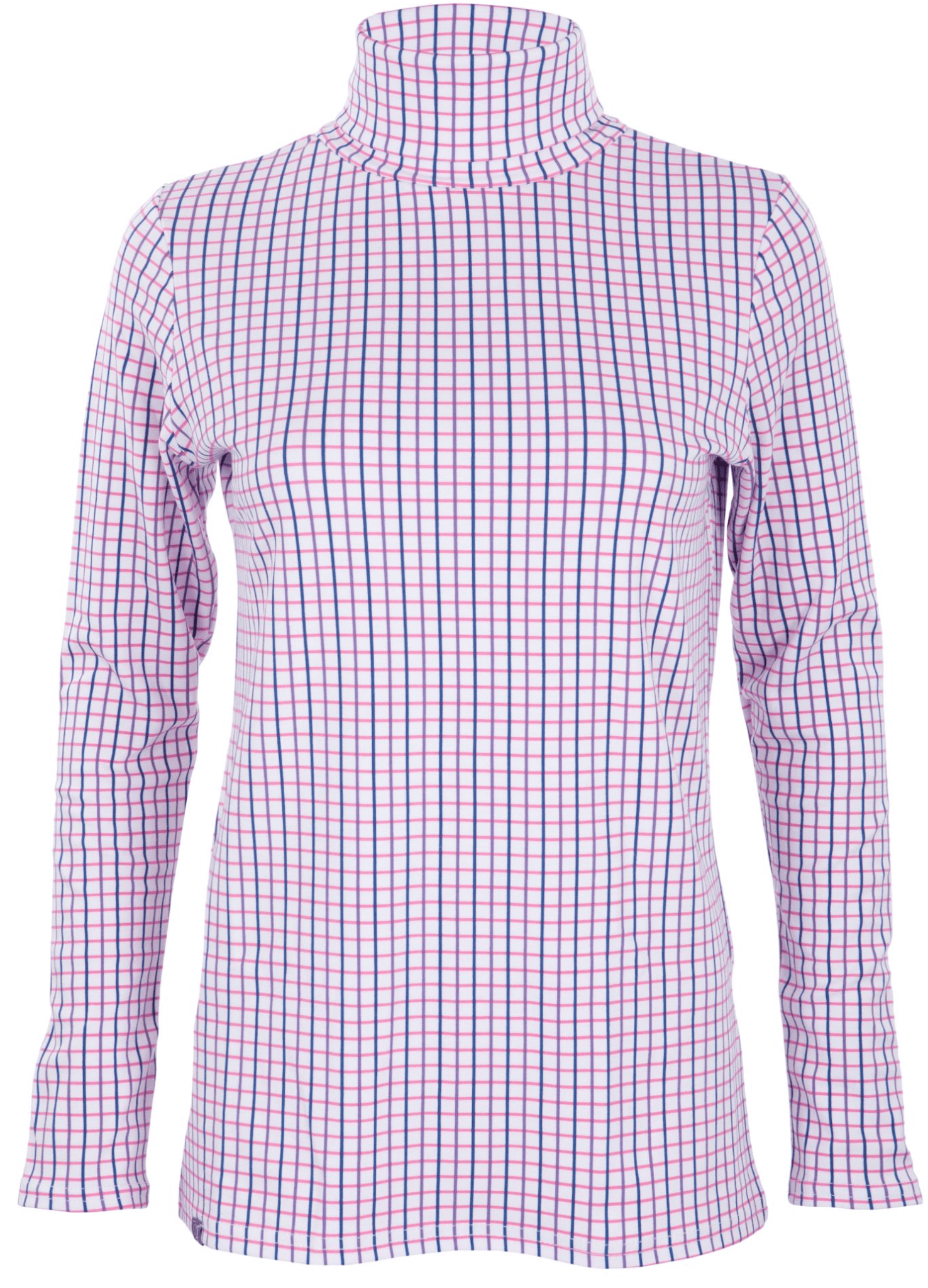 Ginger & Jardine Shirts Ginger & Jardine Cosy Roll Neck Pink & Blue Check