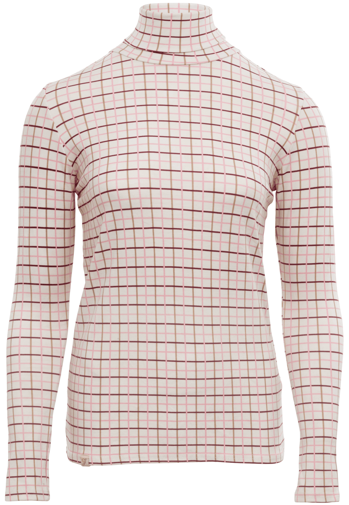 Ginger & Jardine Shirts Ginger & Jardine Cosy Roll Neck Pink Check