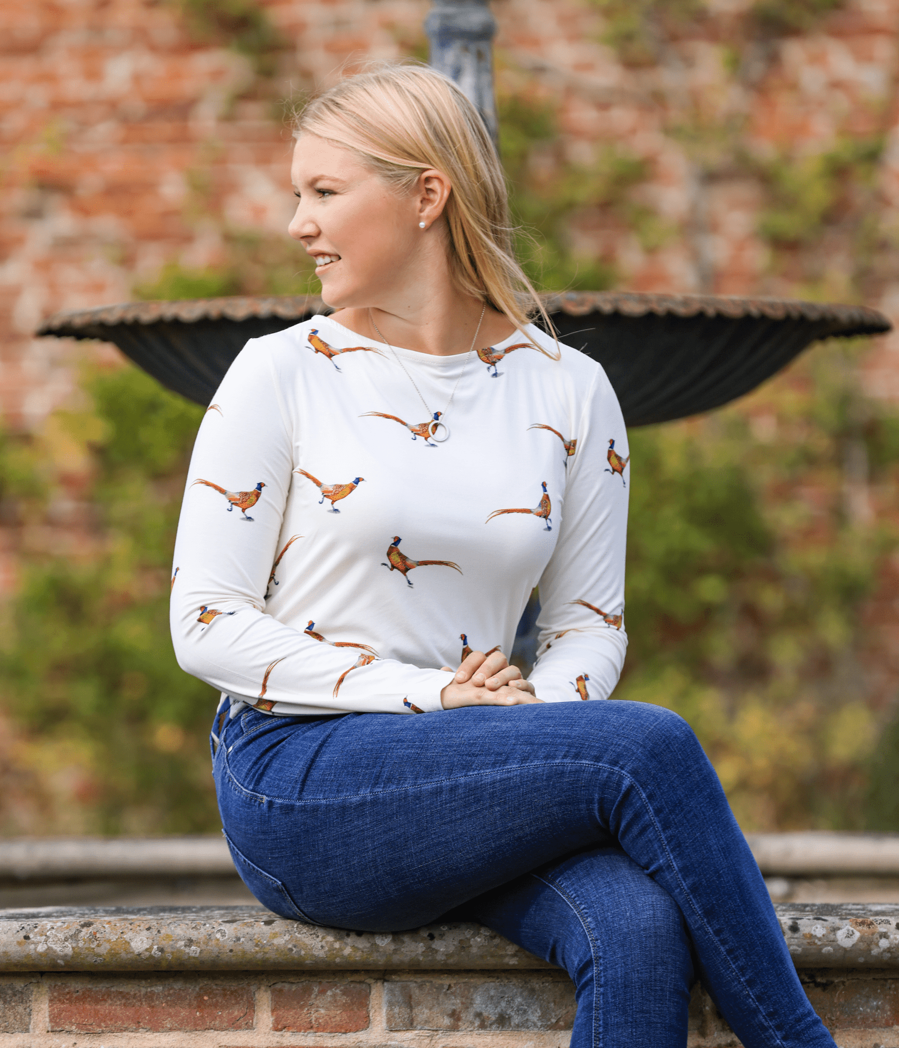 Ginger & Jardine Shirts Ginger & Jardine Crew T-Shirt Pheasant Art