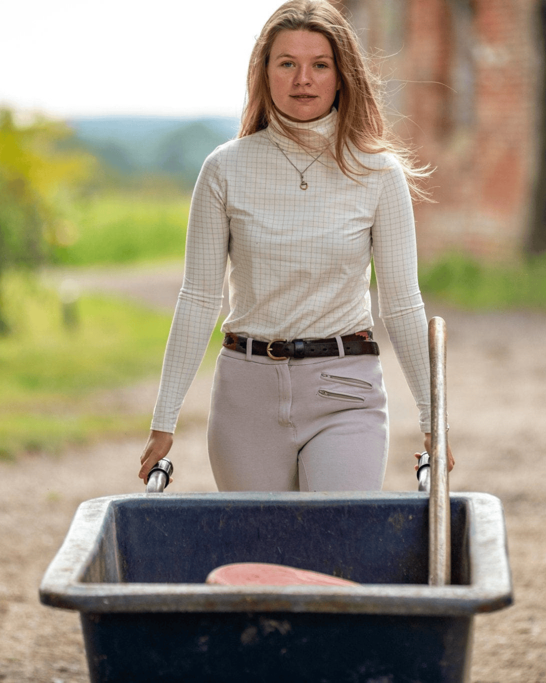 Ginger & Jardine Shirts Ginger & Jardine Silky Roll Neck Tattersall