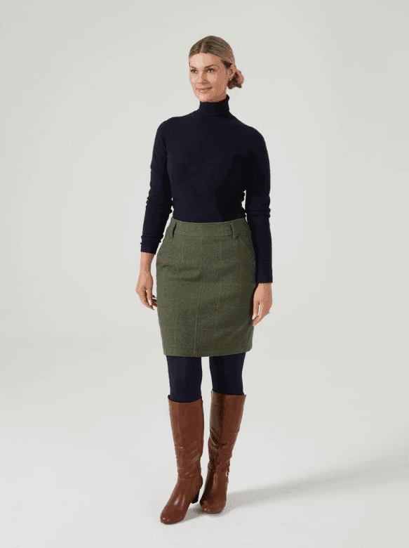 Alan Paine Skirts Alan Paine Women's Combrook Tweed Skirt Heath