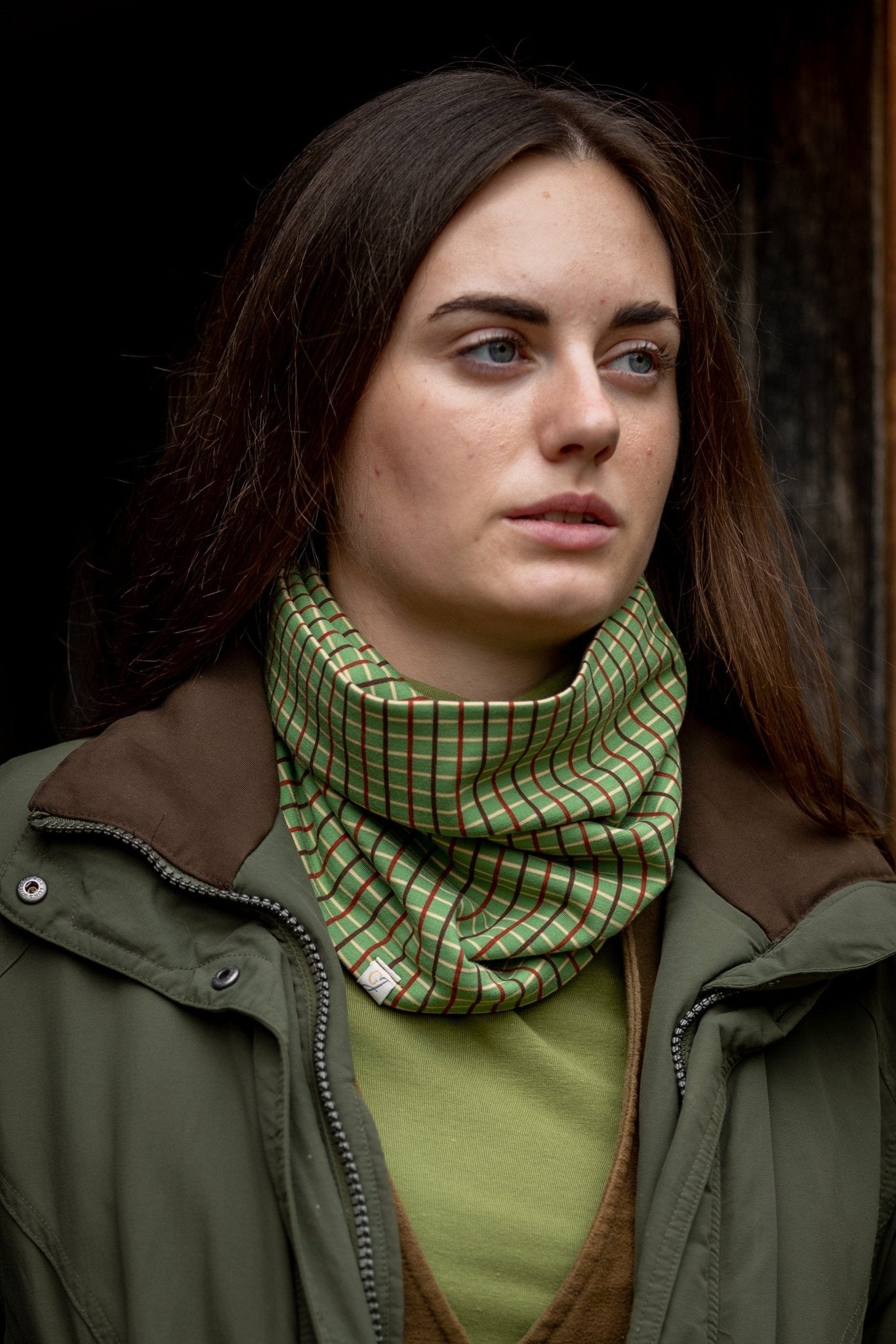 Ginger & Jardine Snood Ginger & Jardine Snood Khaki & Rust Check