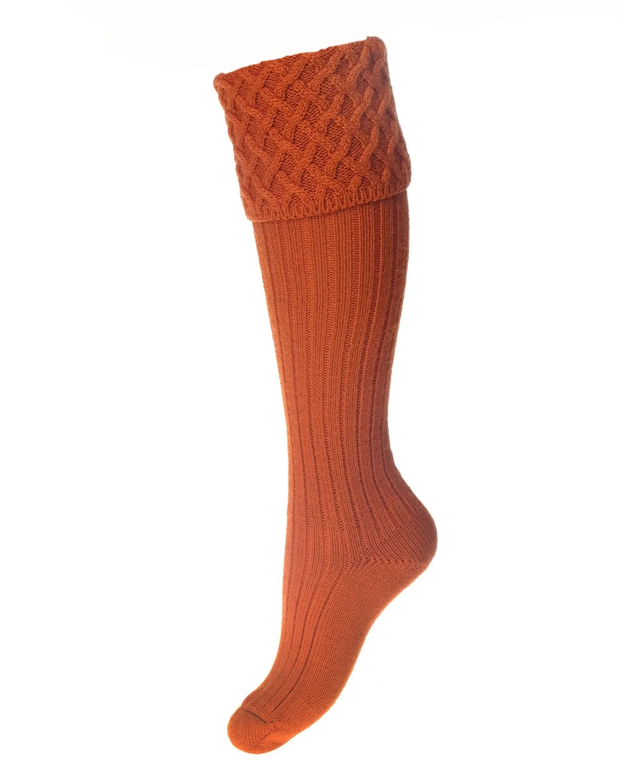 House of Cheviot Socks House of Cheviot Lady Rannoch Ladies Shooting Socks Burnt Orange